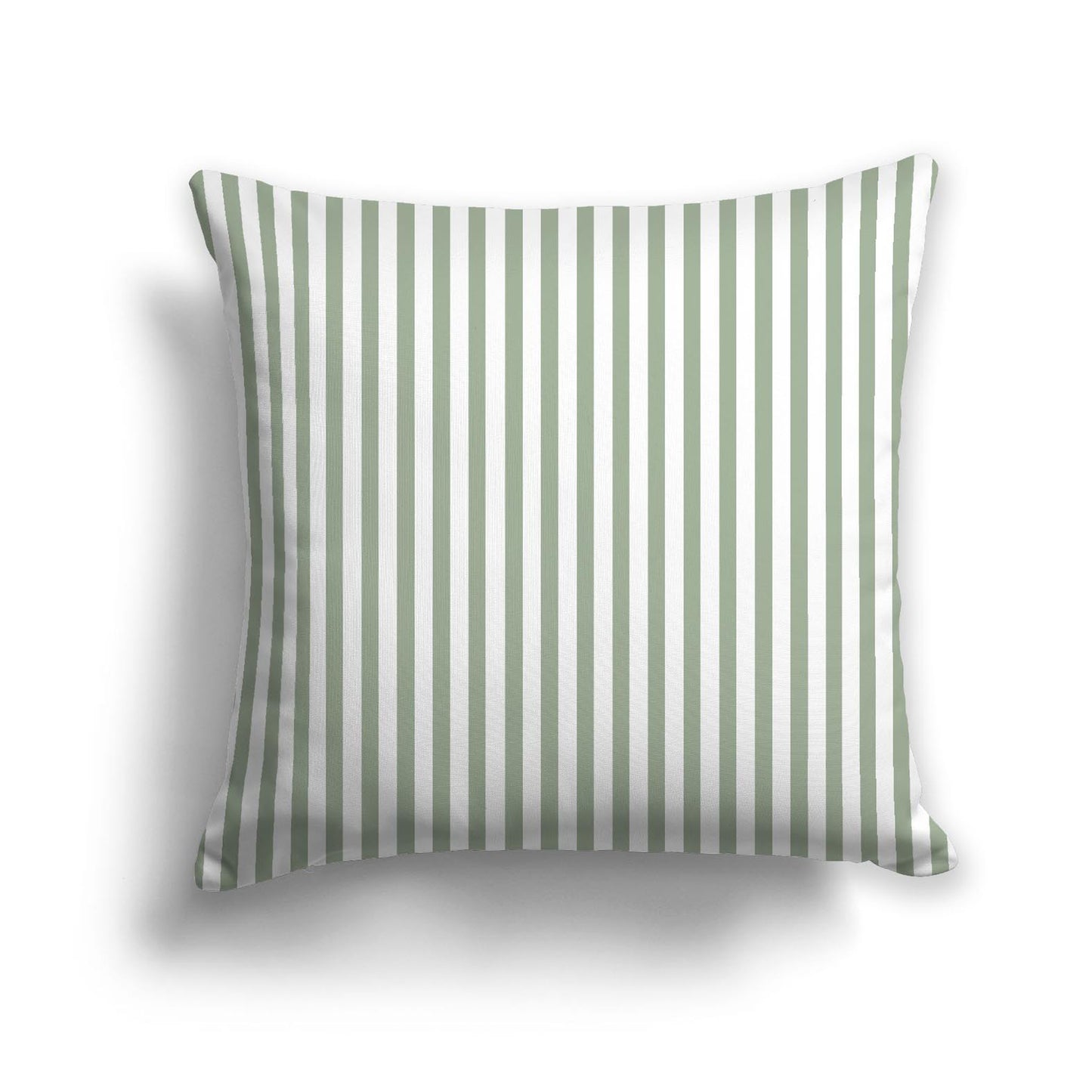 White Spun Polyester Throw Pillow with Thin Green Bars on Front 26 x 26 inches / 66 x 66 cm