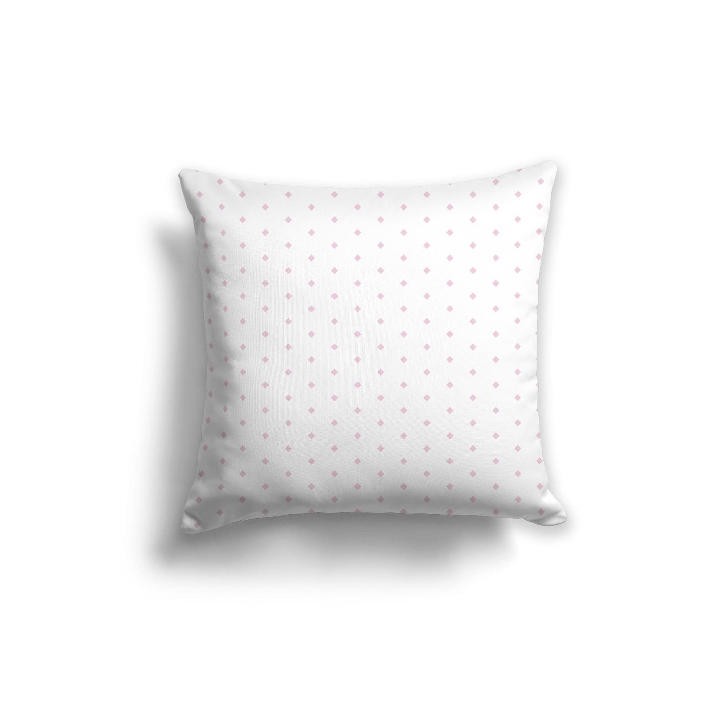White Spun Polyester Throw Pillow with Fine Pink Diamonds on Front 20 x 20 inches / 51 x 51 cm