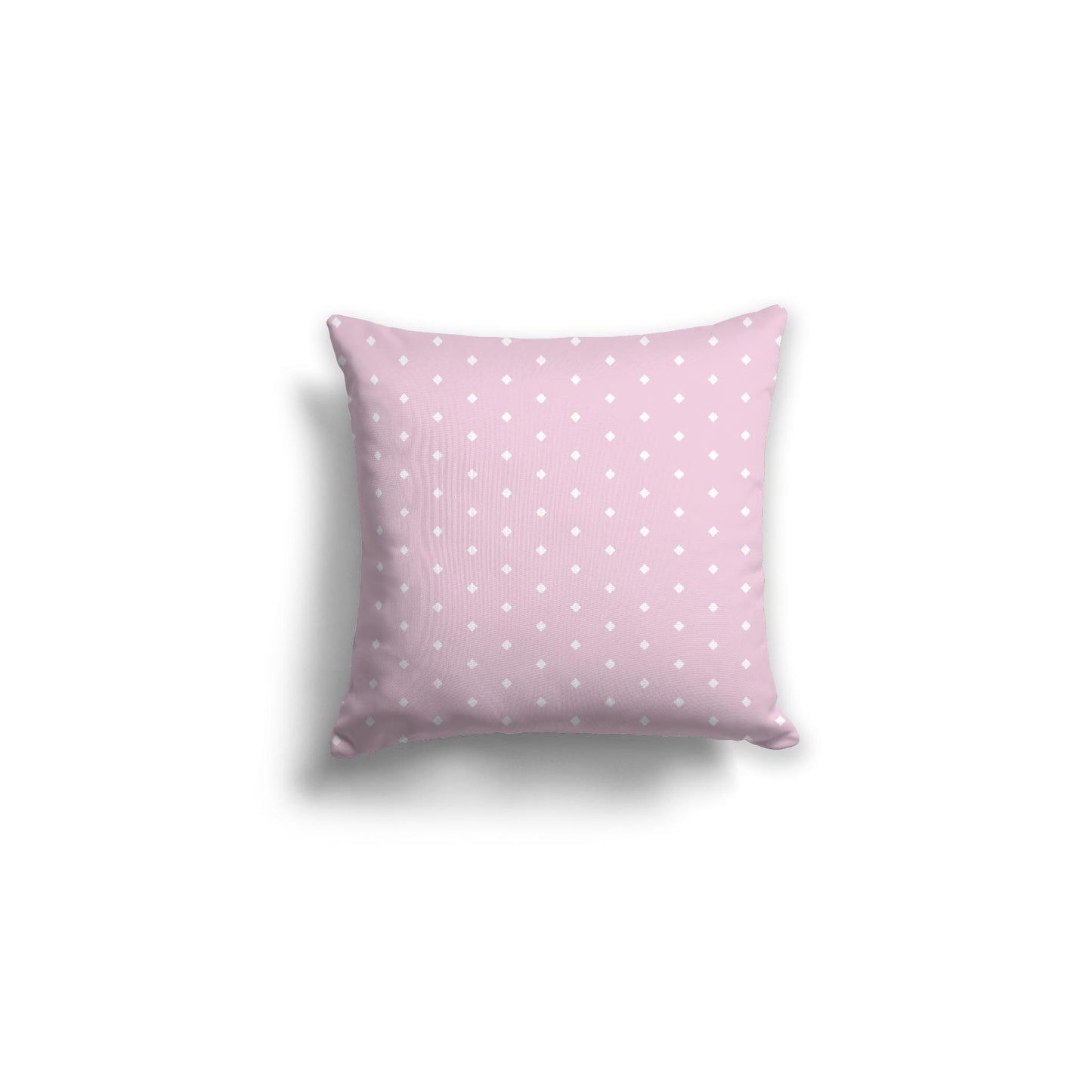 Pink Spun Polyester Throw Pillow with Fine White Diamonds on Front 16 x 16 inches / 41 x 41 cm