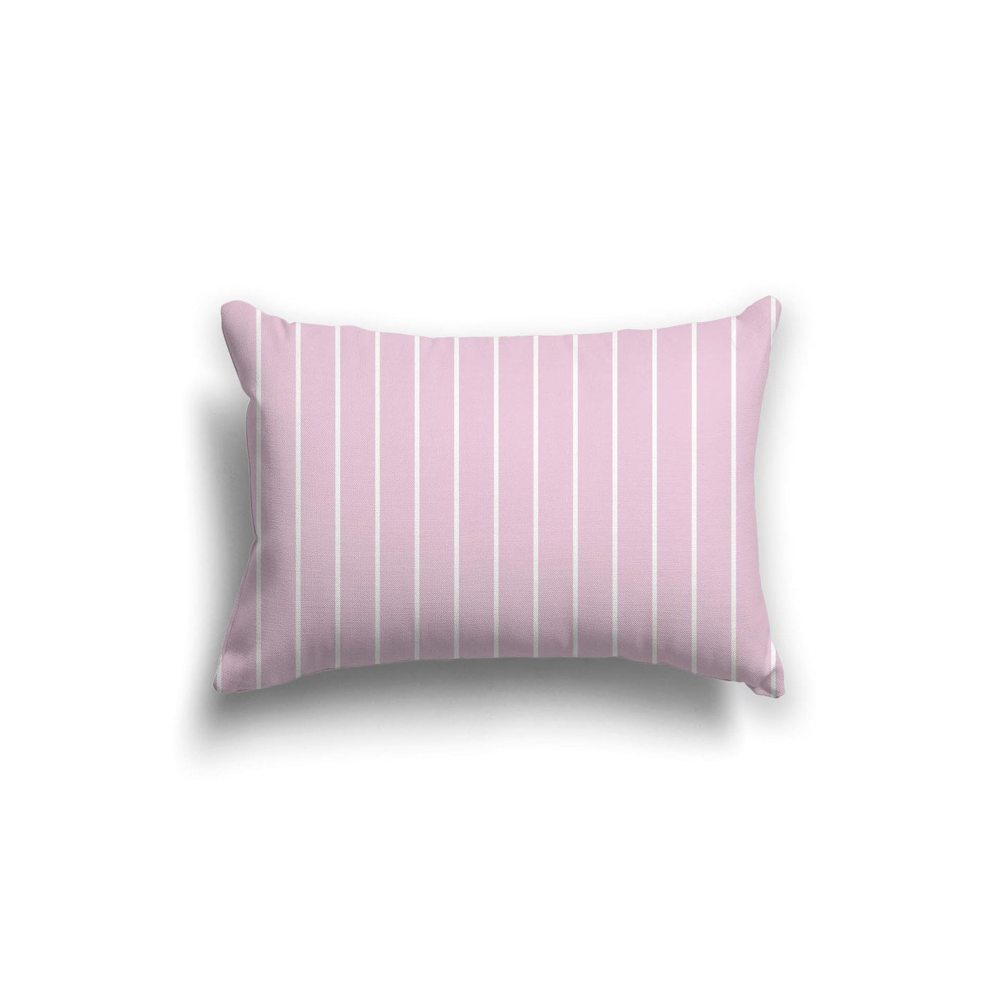 Pink Spun Polyester Throw Pillow with Fine White Stripes on Front 20 x 14 inches / 51 x 36 cm