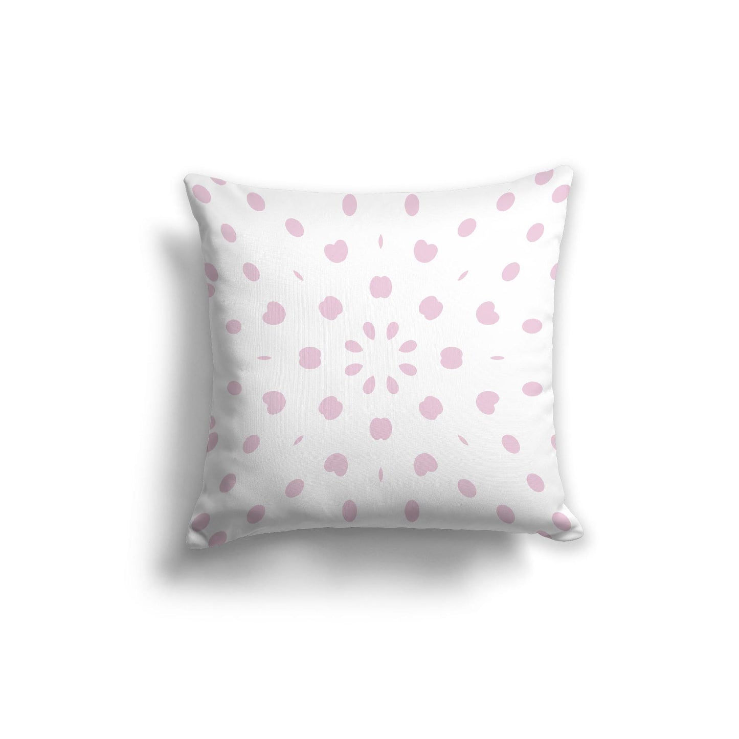 White Spun Polyester Throw Pillow with Pink Burst Pattern on Front 20 x 20 inches / 51 x 51 cm