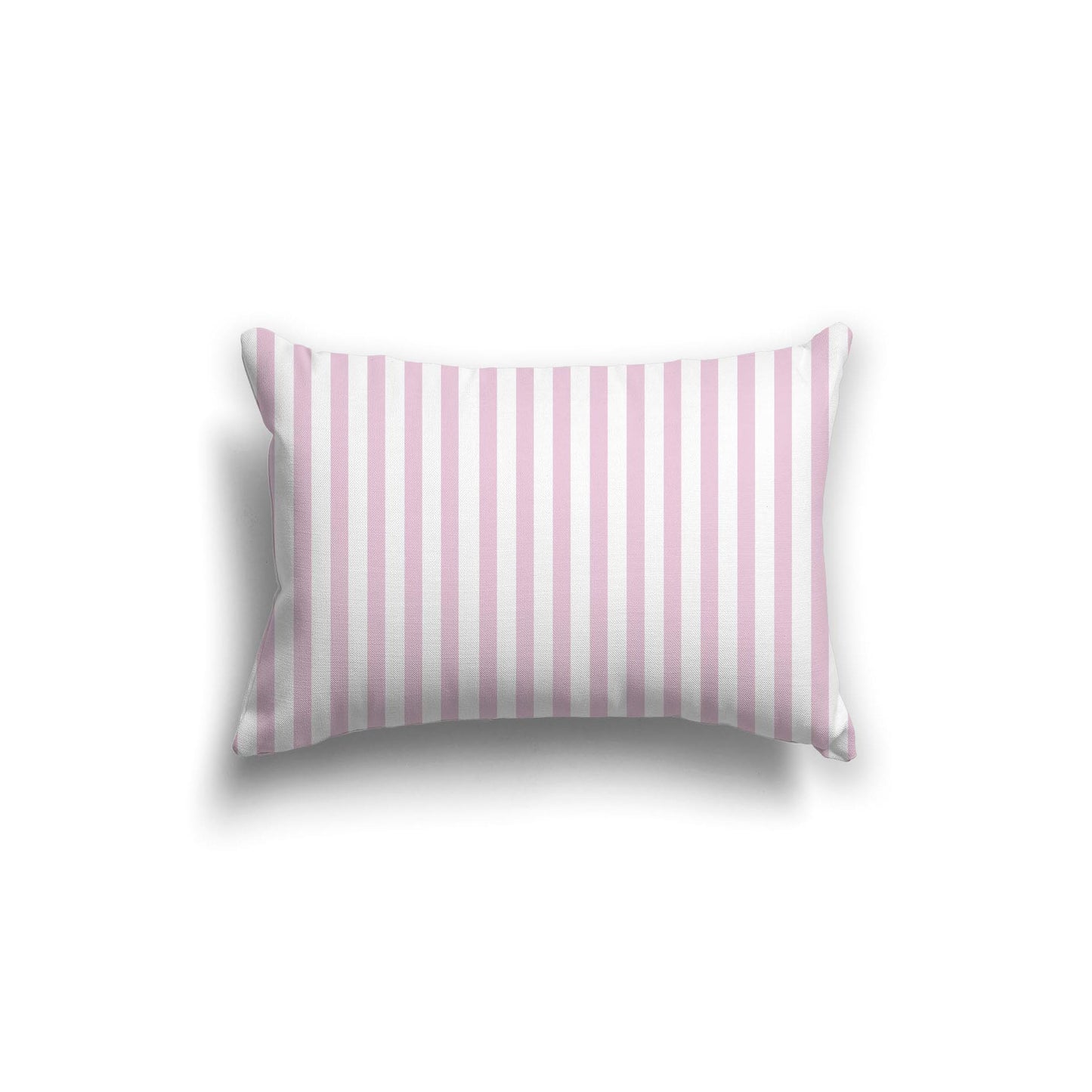 White Spun Polyester Throw Pillow with Thin Pink Bars on Front 20 x 14 inches / 51 x 36 cm