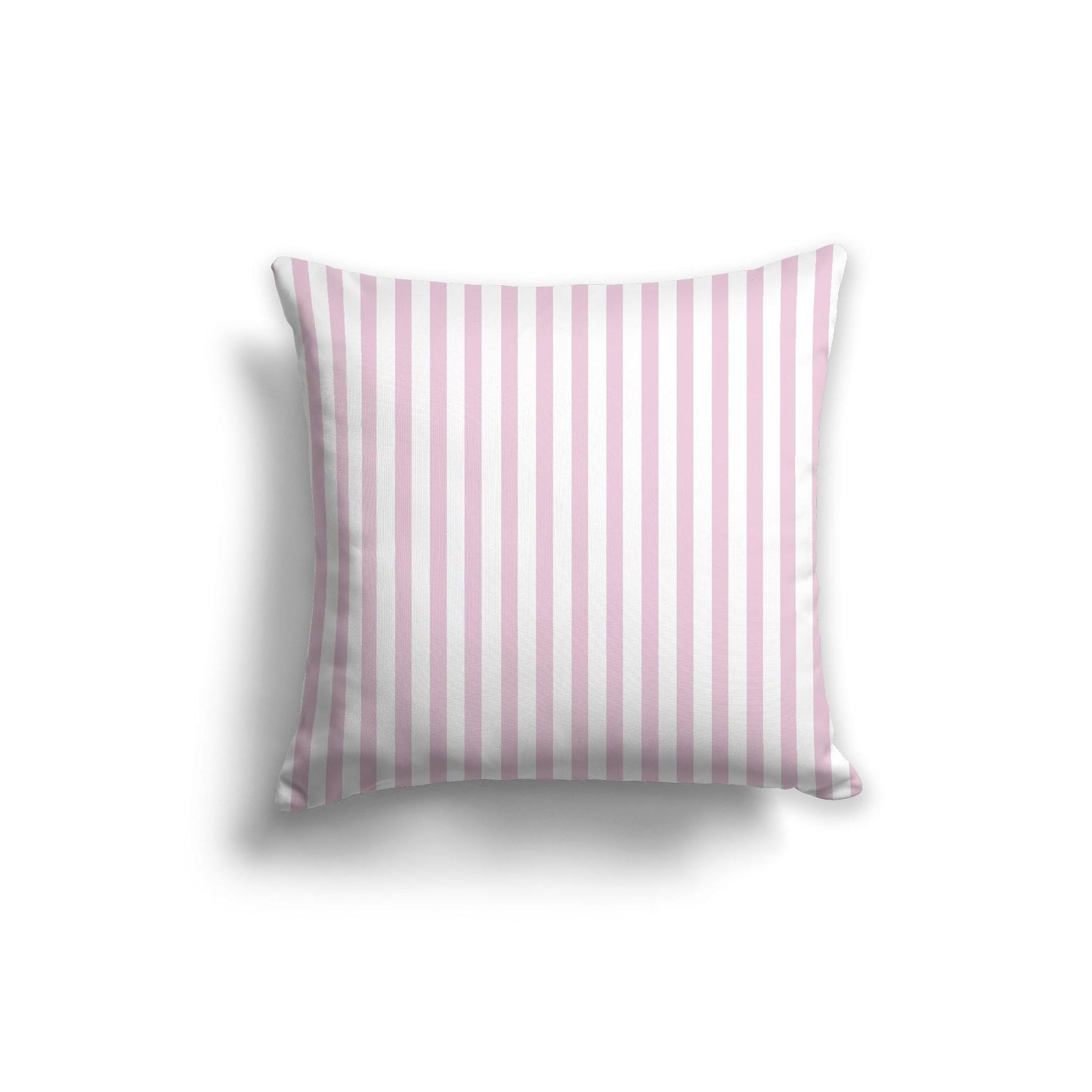 White Spun Polyester Throw Pillow with Thin Pink Bars on Front 20 x 20 inches / 51 x 51 cm
