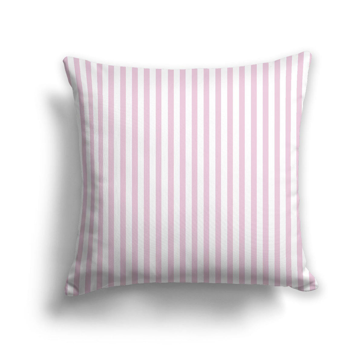 White Spun Polyester Throw Pillow with Thin Pink Bars on Front | 26 x 26 inches