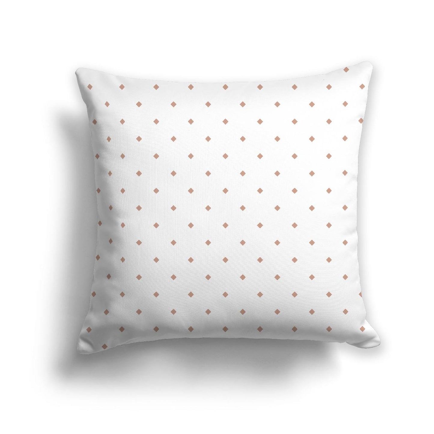 White Spun Polyester Throw Pillow with Salmon Diamonds on Front 26 x 26 inches / 66 x 66 cm