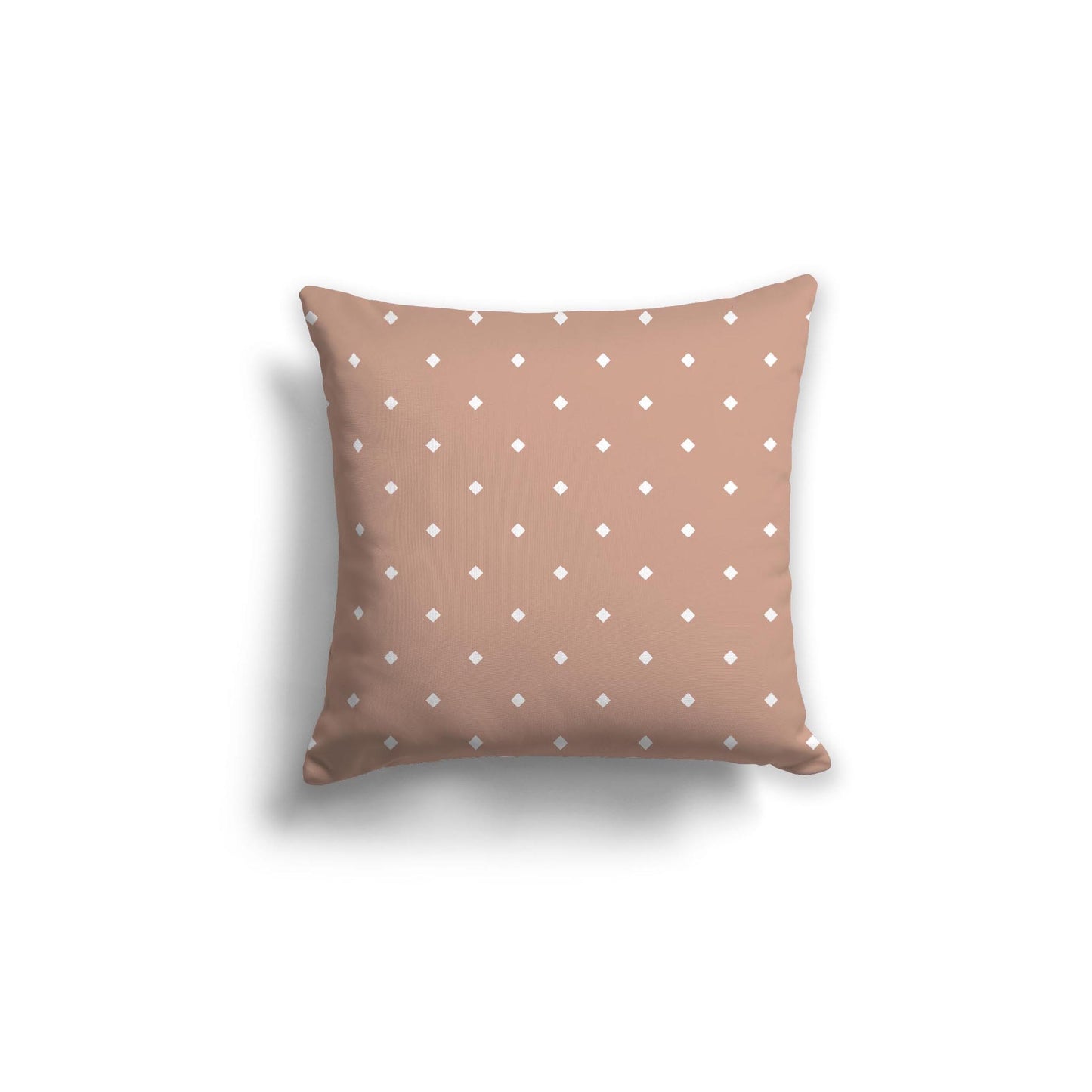 Salmon Spun Polyester Throw Pillow with White Diamonds on Front 18 x 18 inches / 46 x 46 cm