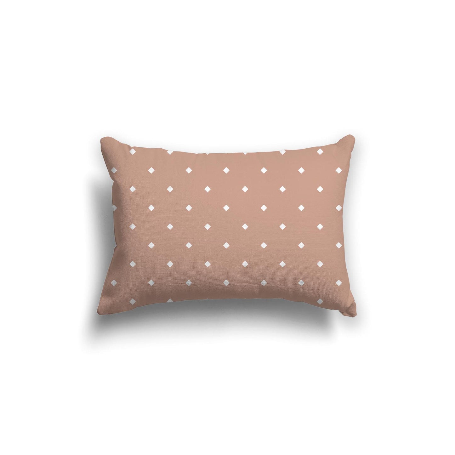 Salmon Spun Polyester Throw Pillow with White Diamonds on Front 20 x 14 inches / 51 x 36 cm