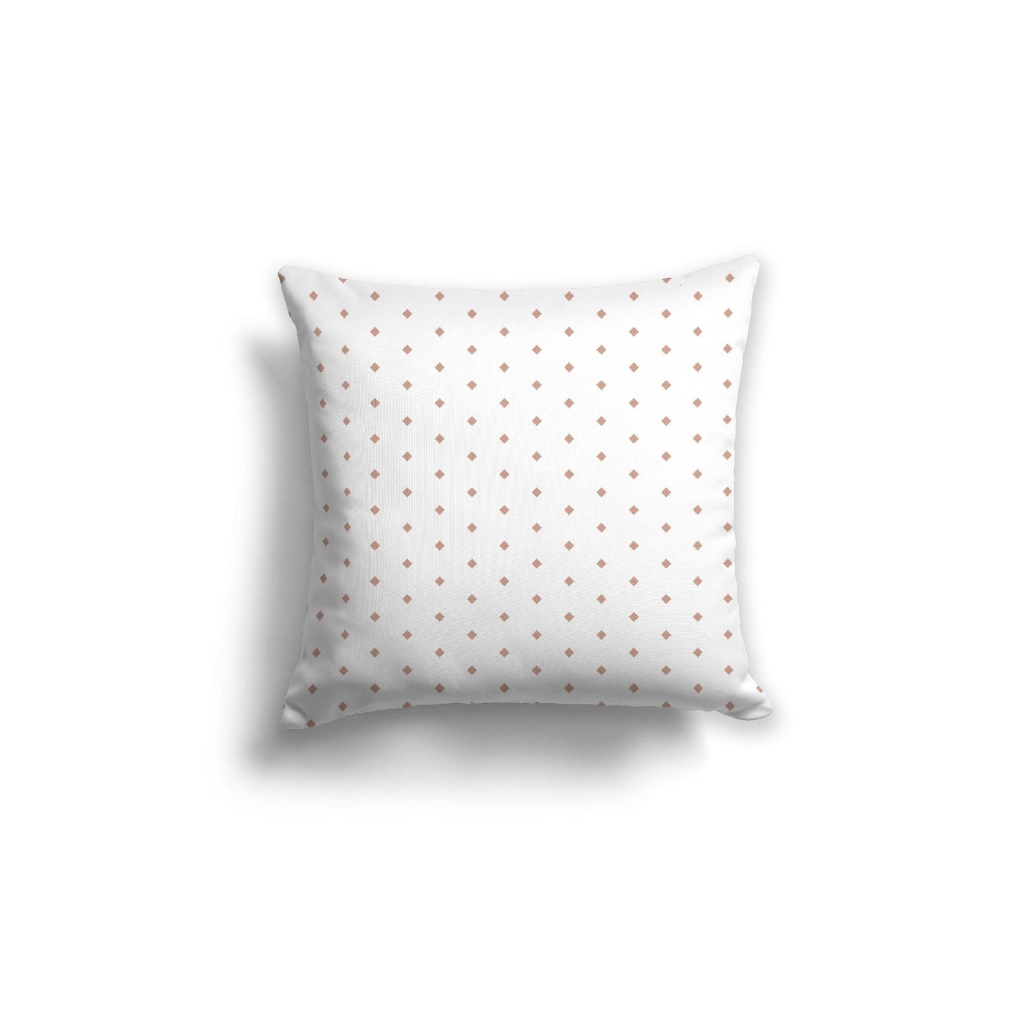 White Spun Polyester Throw Pillow with Fine Salmon Diamonds on Front 18 x 18 inches / 46 x 46 cm
