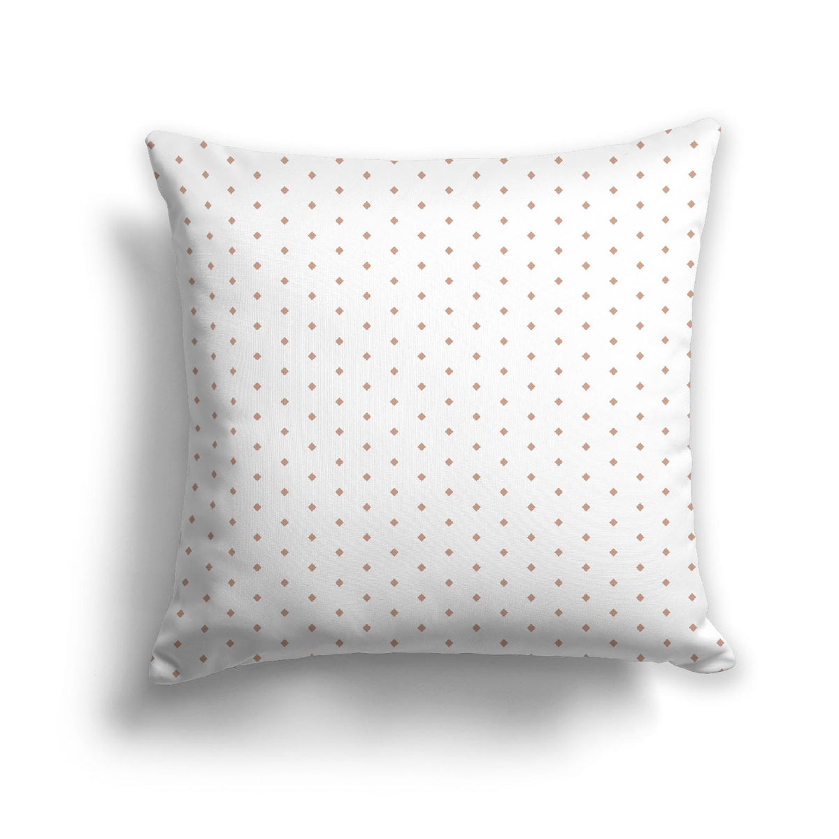 White Spun Polyester Throw Pillow with Fine Salmon Diamonds on Front | 26 x 26 inches