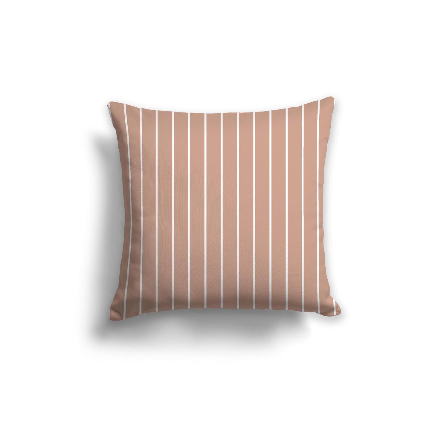 Salmon Spun Polyester Throw Pillow with Fine White Stripes on Front 20 x 20 inches / 51 x 51 cm