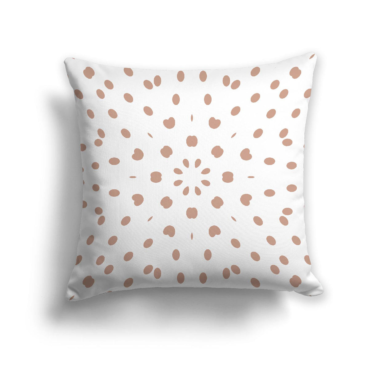 White Spun Polyester Throw Pillow with Salmon Burst Pattern on Front | 26 x 26 inches
