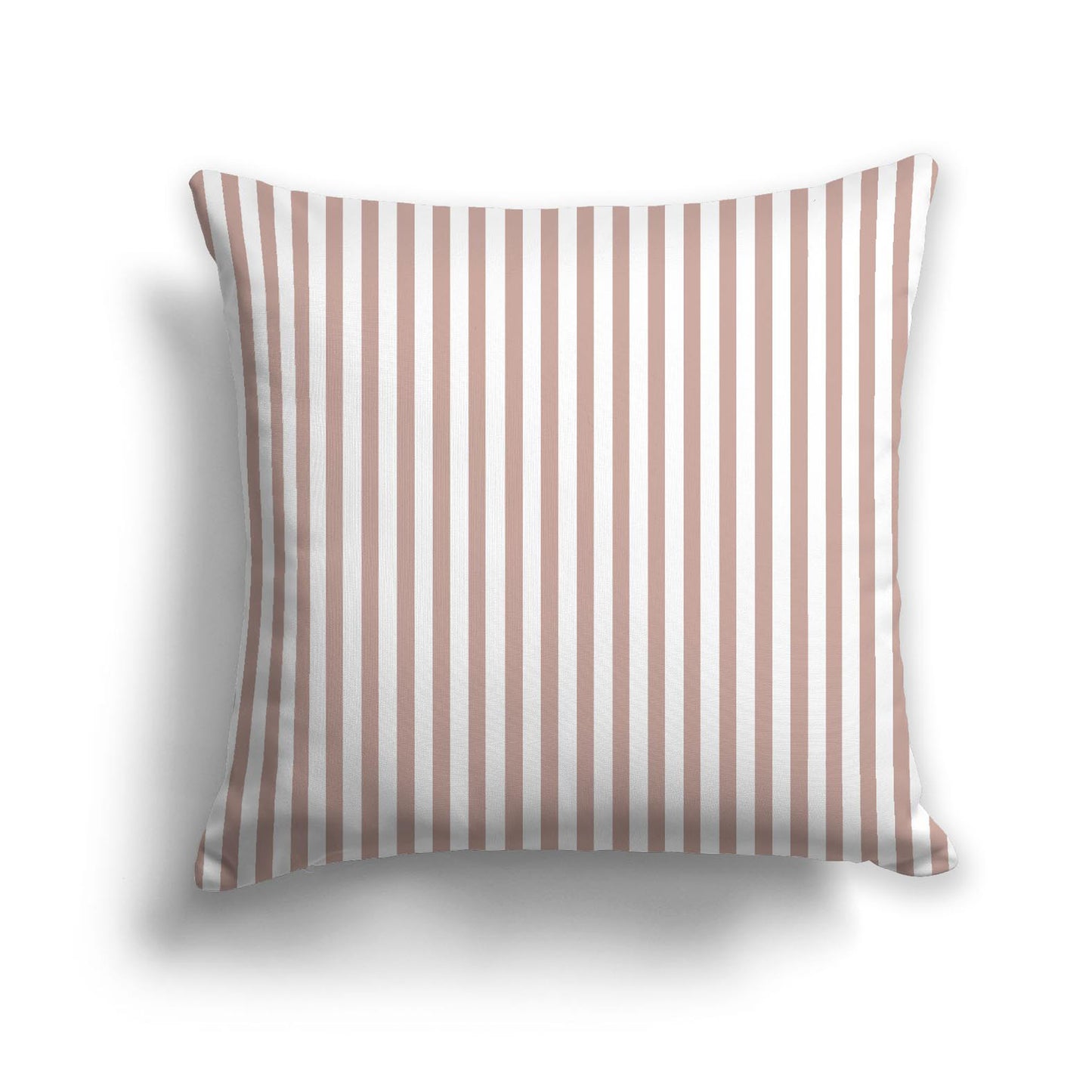 White Spun Polyester Throw Pillow with Thin Salmon Bars on Front 26 x 26 inches / 66 x 66 cm
