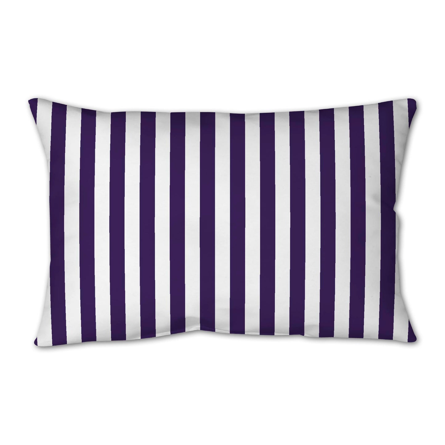 White Spun Polyester Throw Pillow with Purple Bars on Front 25 x 18 inches / 63.5 x 66 cm