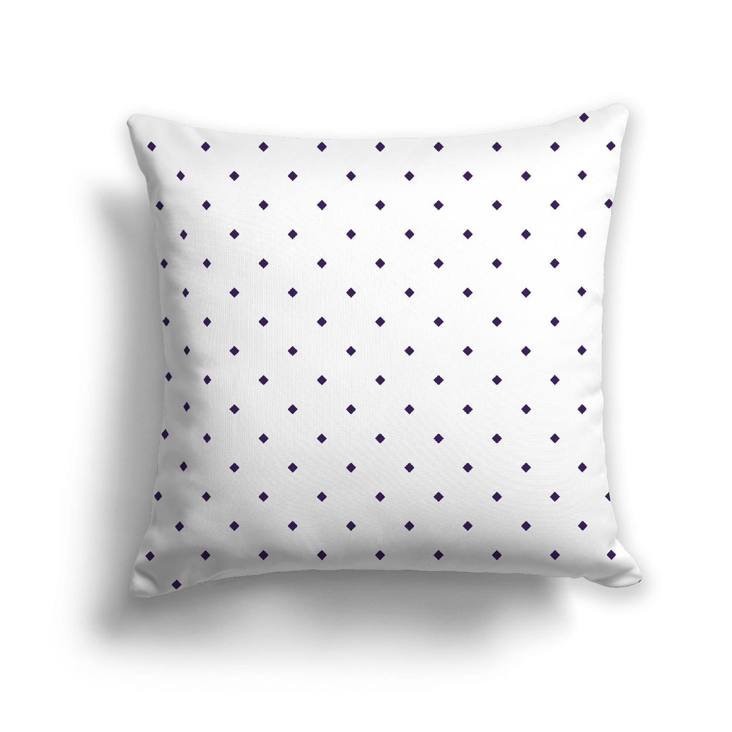 White Spun Polyester Throw Pillow with Purple Diamonds on Front | 26 x 26 inches