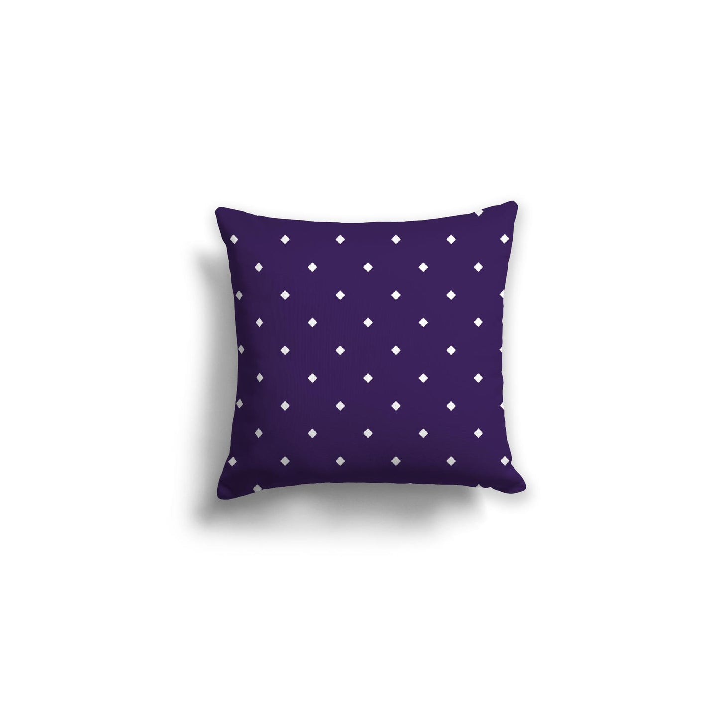 Purple Spun Polyester Throw Pillow with White Diamonds on Front 16 x 16 inches / 41 x 41 cm