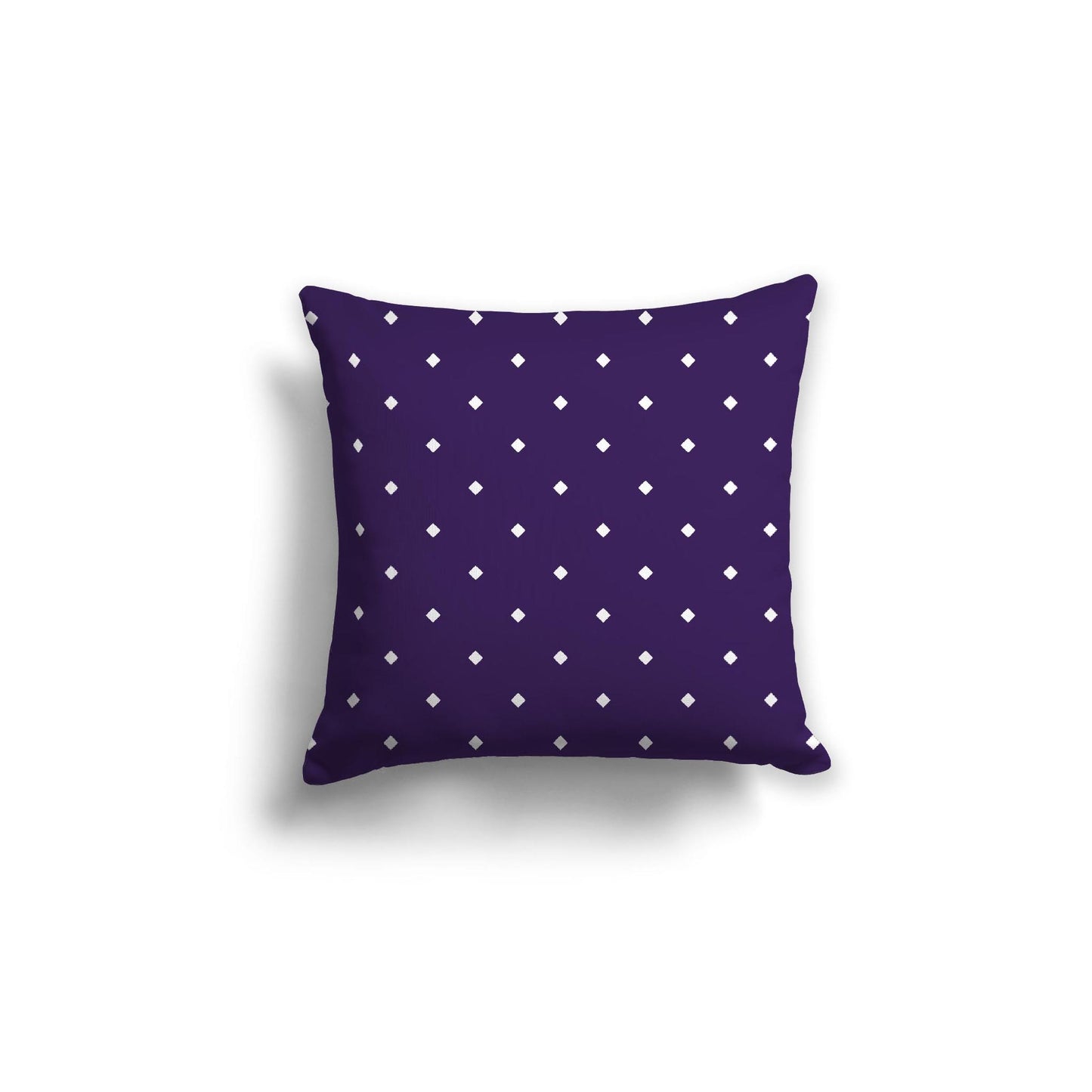 Purple Spun Polyester Throw Pillow with White Diamonds on Front 18 x 18 inches / 46 x 46 cm