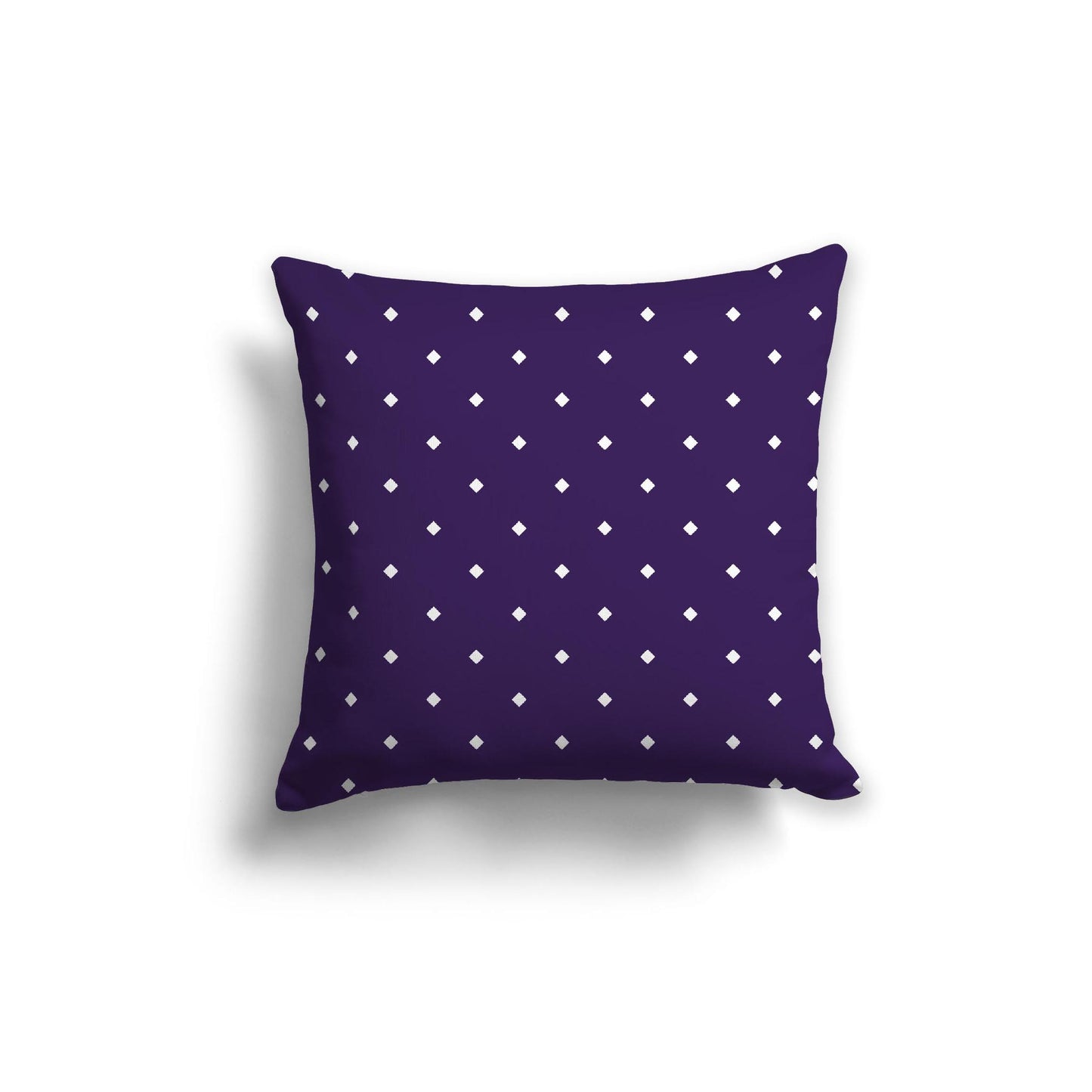 Purple Spun Polyester Throw Pillow with White Diamonds on Front 20 x 20 inches / 51 x 51 cm