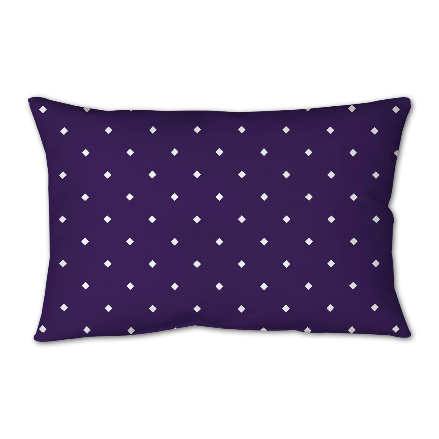 Purple Spun Polyester Throw Pillow with White Diamonds on Front 25 x 18 inches / 63.5 x 66 cm