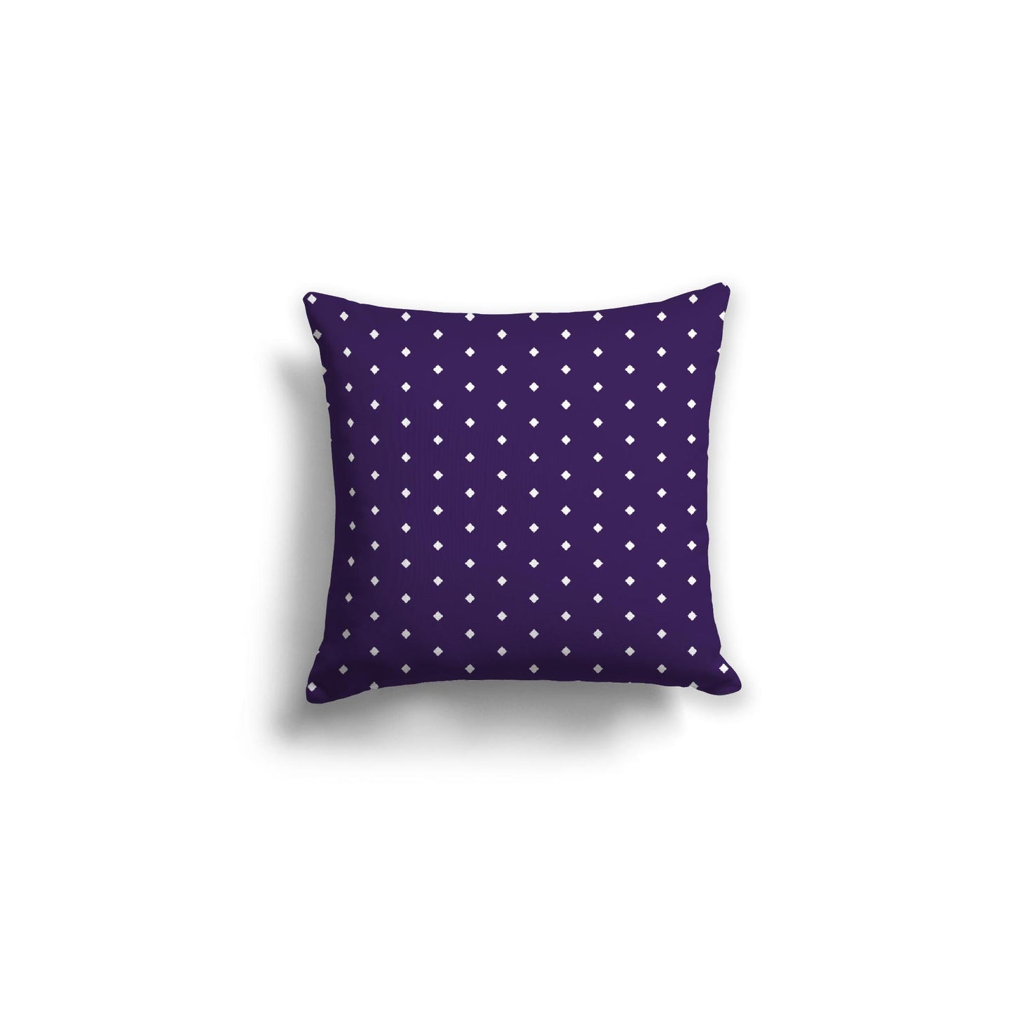 Purple Spun Polyester Throw Pillow with Fine White Diamonds on Front 16 x 16 inches / 41 x 41 cm