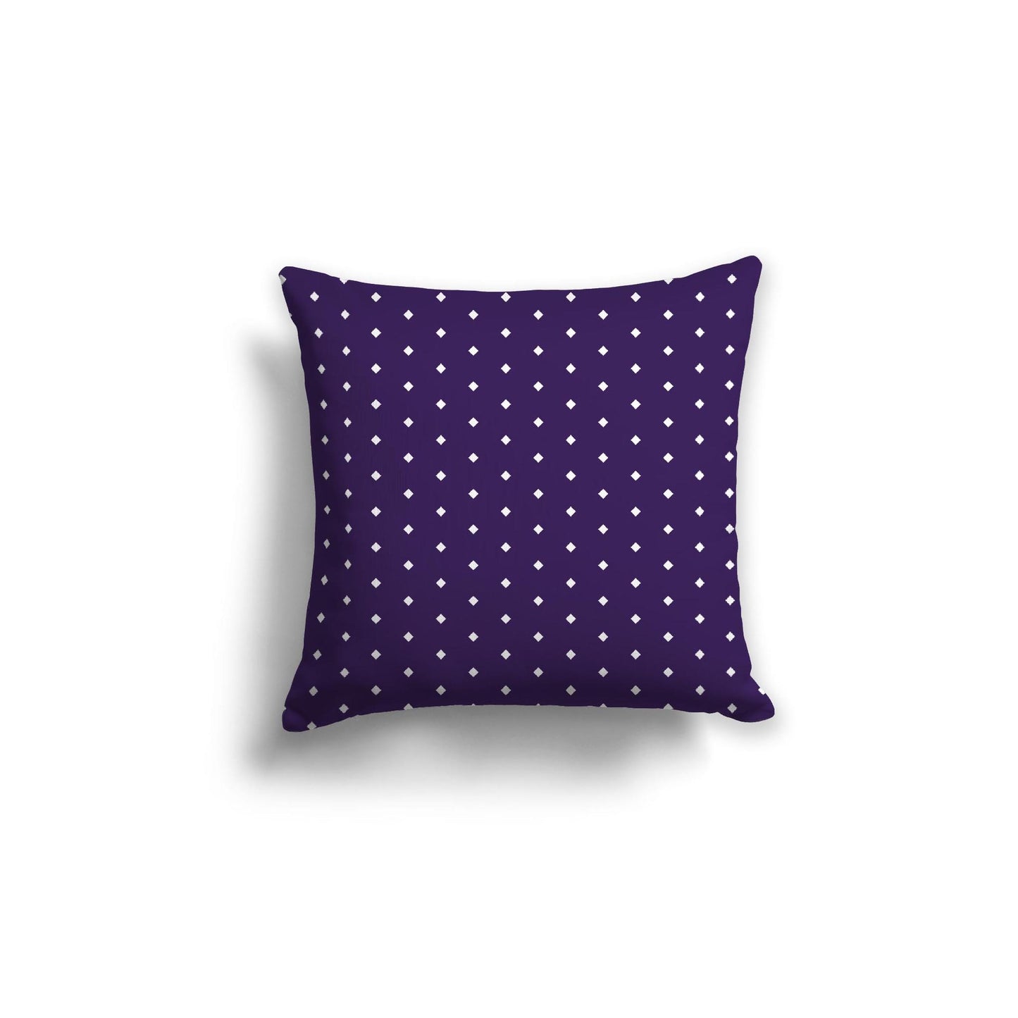 Purple Spun Polyester Throw Pillow with Fine White Diamonds on Front 18 x 18 inches / 46 x 46 cm