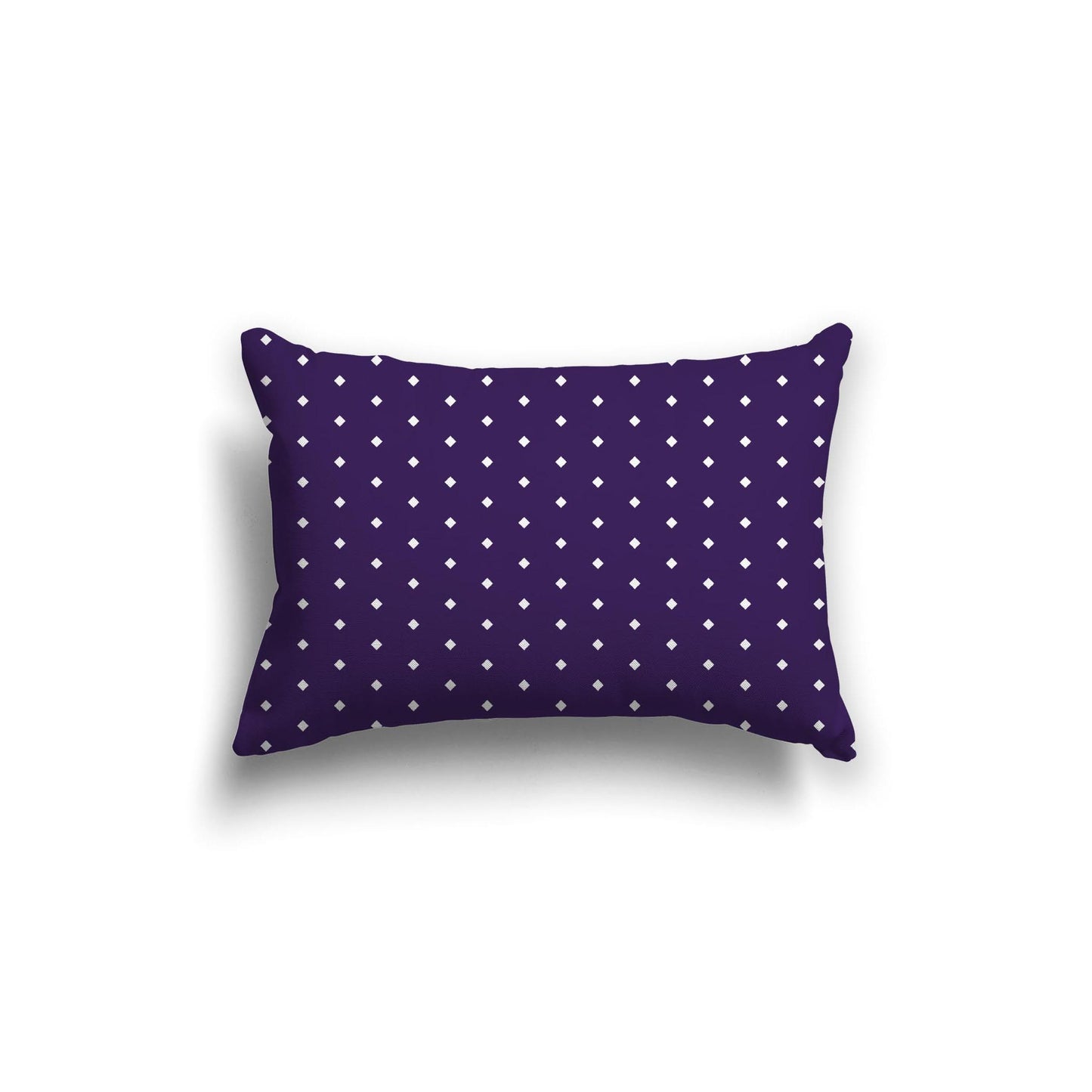 Purple Spun Polyester Throw Pillow with Fine White Diamonds on Front 20 x 14 inches / 51 x 36 cm