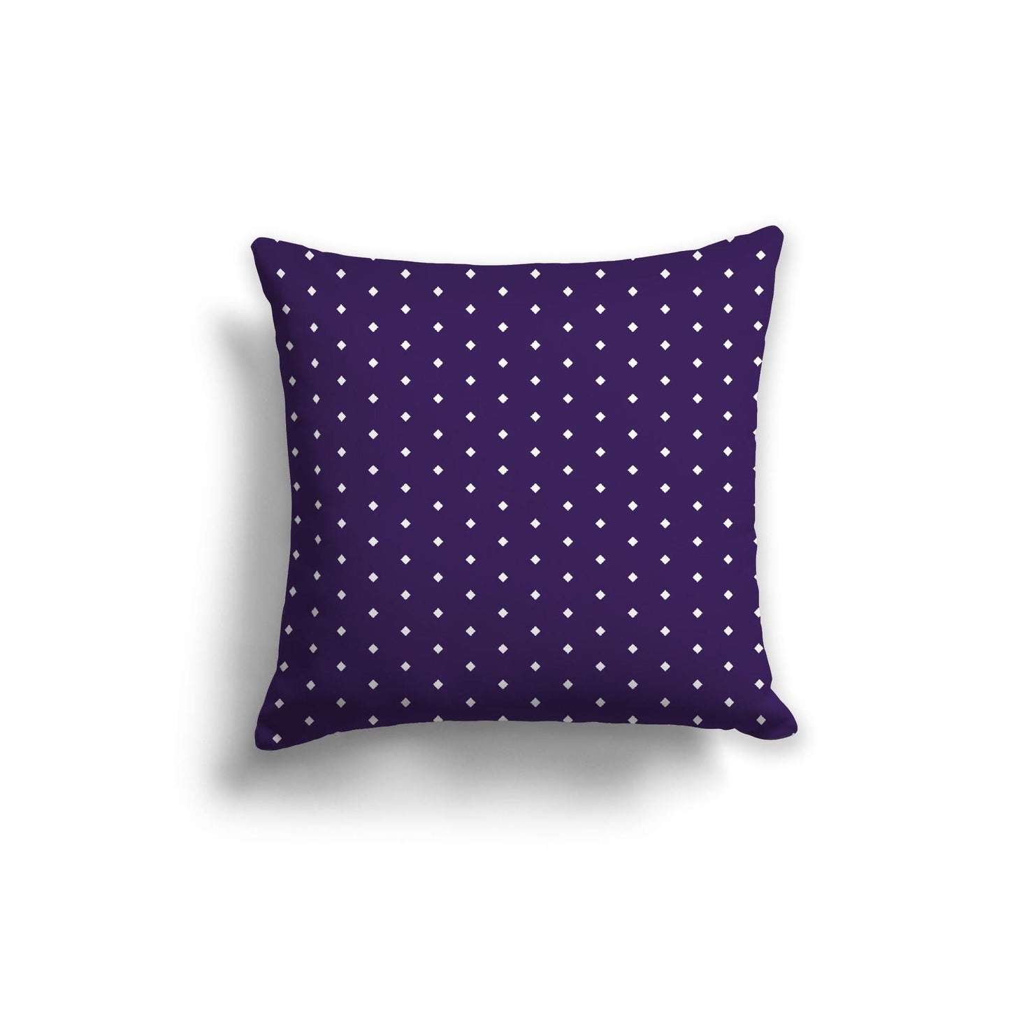 Purple Spun Polyester Throw Pillow with Fine White Diamonds on Front 20 x 20 inches / 51 x 51 cm
