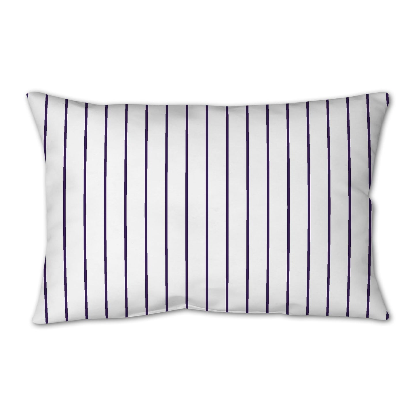 White Spun Polyester Throw Pillow with Fine Purple Stripes on Front 25 x 18 inches / 63.5 x 66 cm