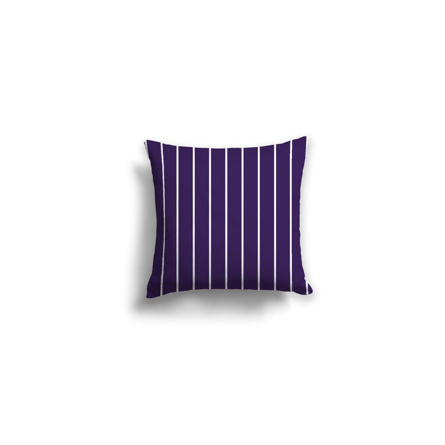 Purple Spun Polyester Throw Pillow with Fine White Stripes on Front 14 x 14 inches / 36 x 36 cm