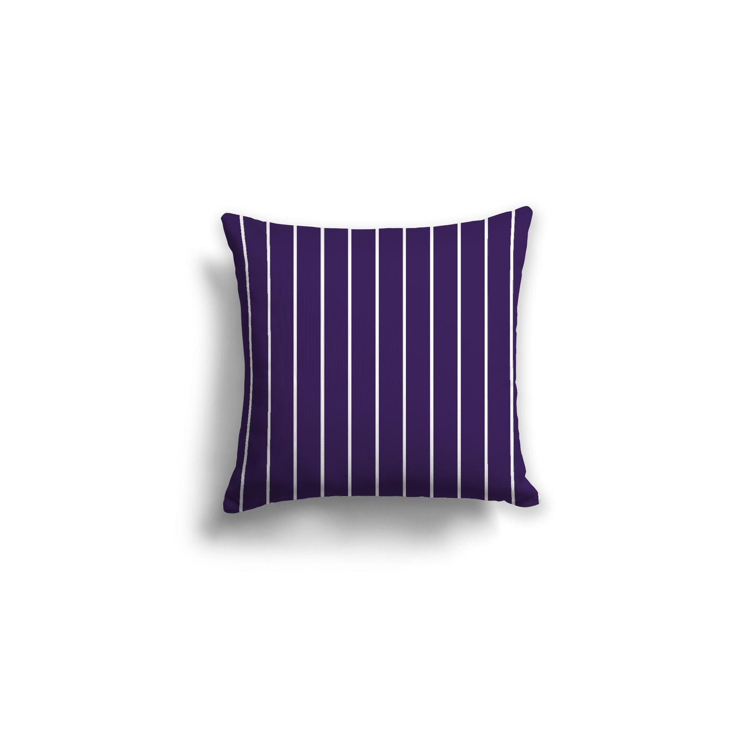 Purple Spun Polyester Throw Pillow with Fine White Stripes on Front 16 x 16 inches / 41 x 41 cm