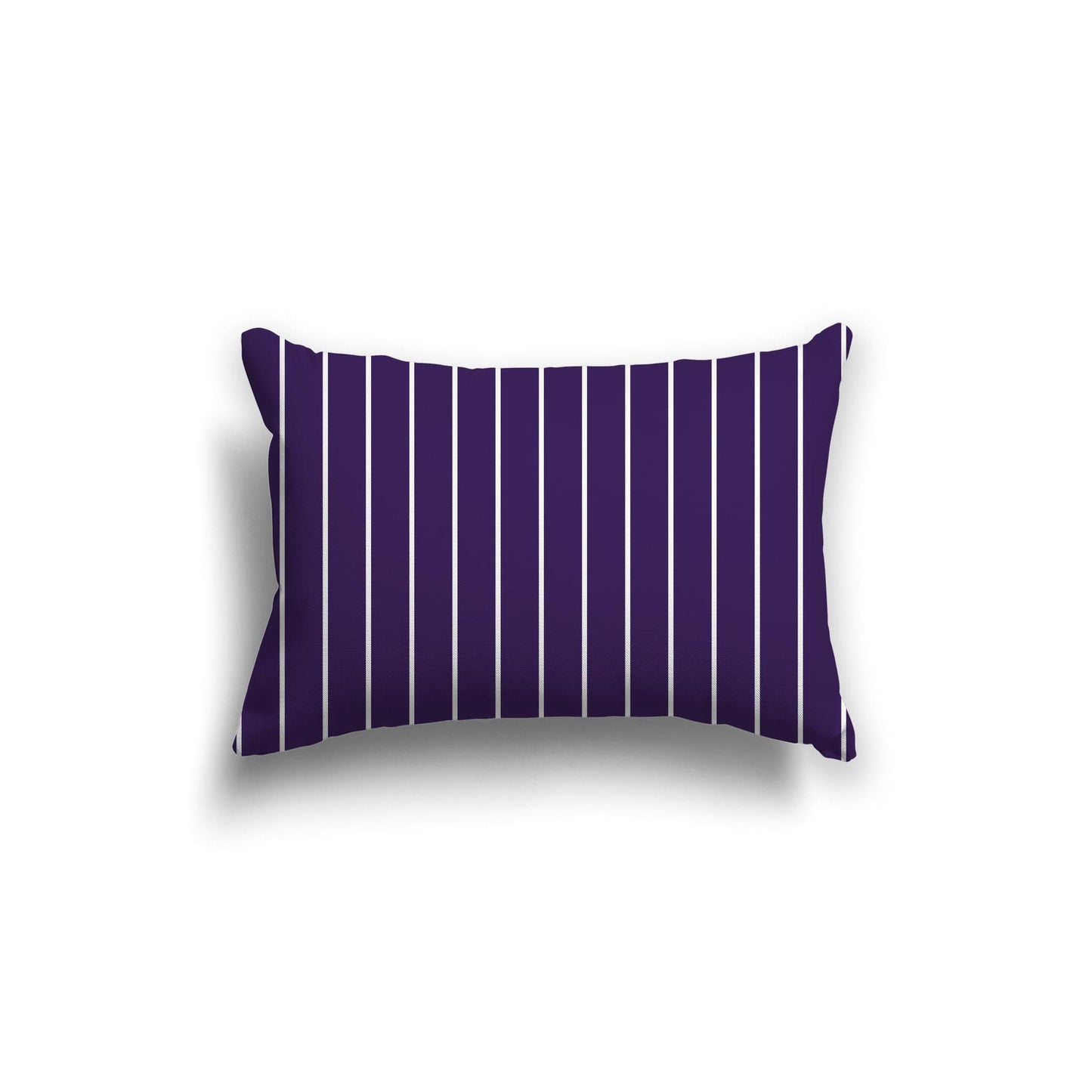 Purple Spun Polyester Throw Pillow with Fine White Stripes on Front 20 x 14 inches / 51 x 36 cm