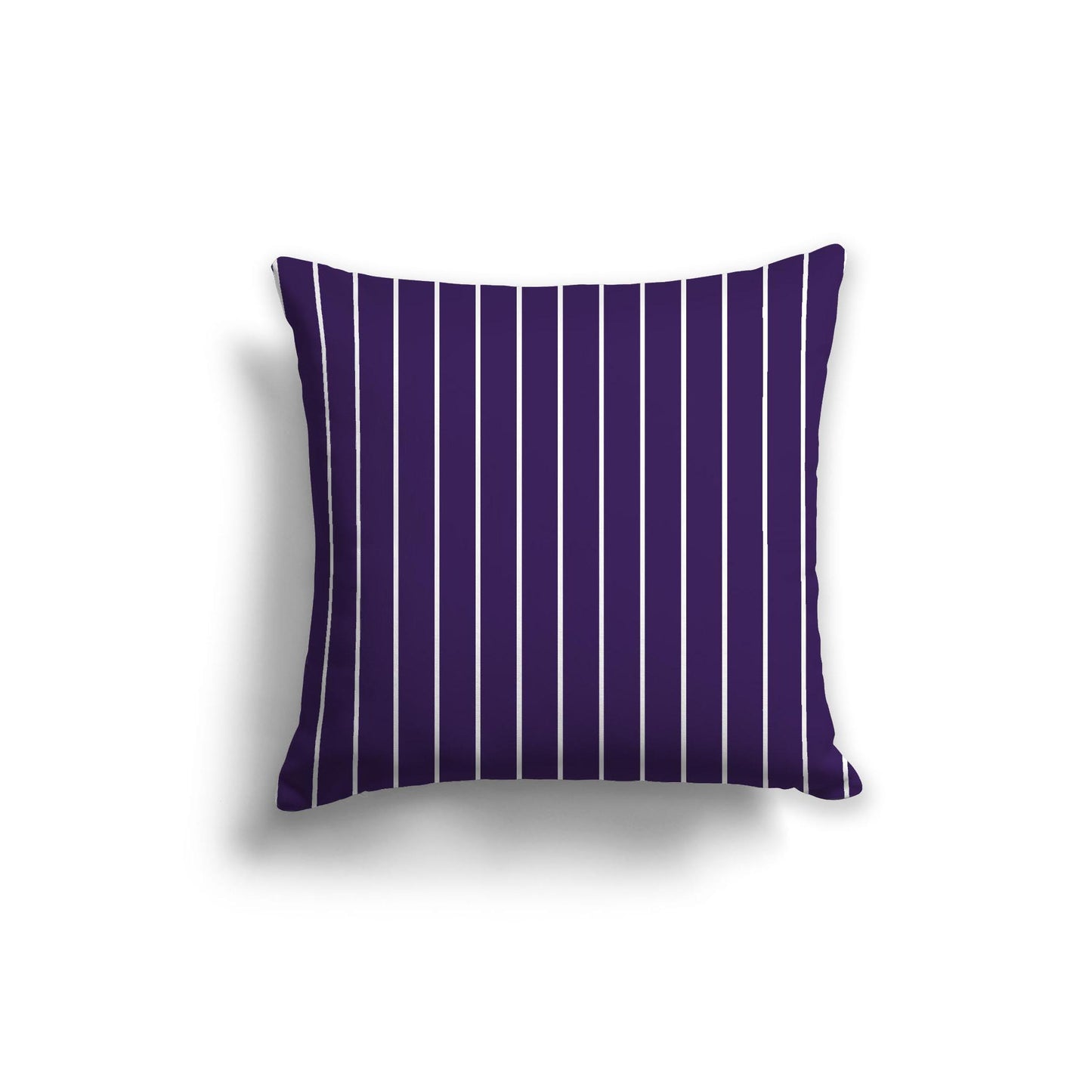 Purple Spun Polyester Throw Pillow with Fine White Stripes on Front 20 x 20 inches / 51 x 51 cm