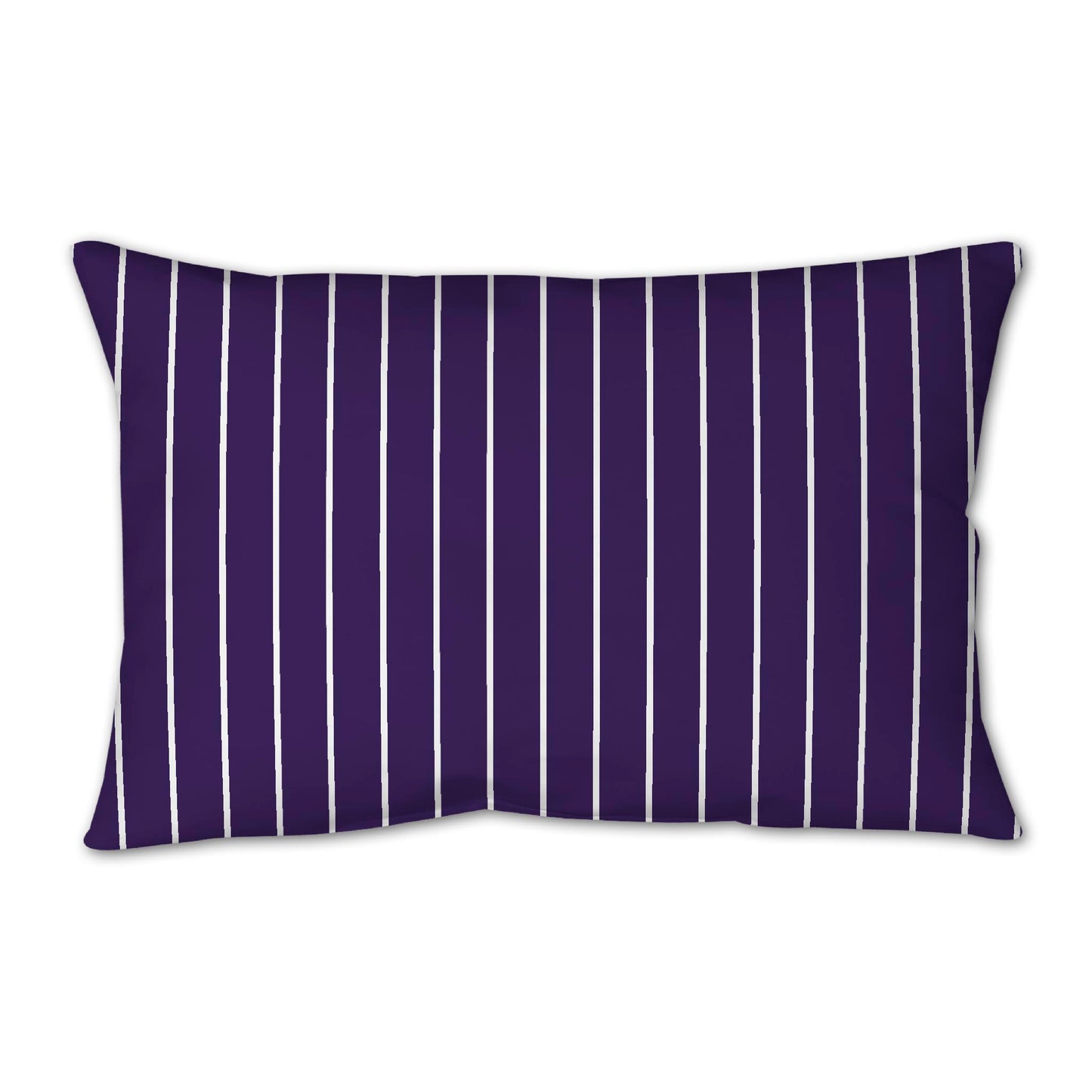 Purple Spun Polyester Throw Pillow with Fine White Stripes on Front 25 x 18 inches / 63.5 x 66 cm