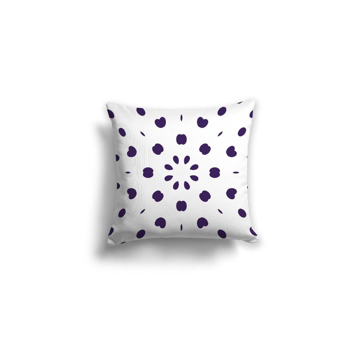 White Spun Polyester Throw Pillow with Purple Burst Pattern on Front 16 x 16 inches / 41 x 41 cm