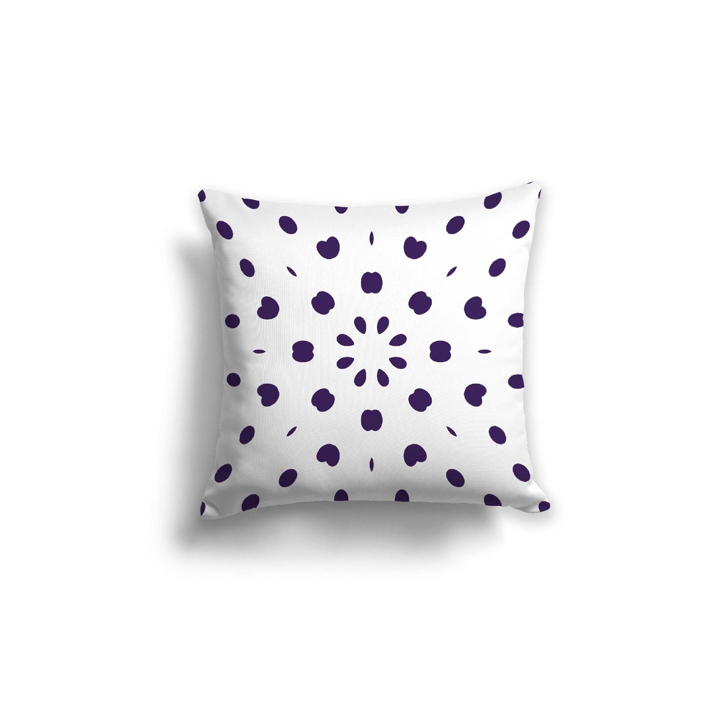 White Spun Polyester Throw Pillow with Purple Burst Pattern on Front 18 x 18 inches / 46 x 46 cm