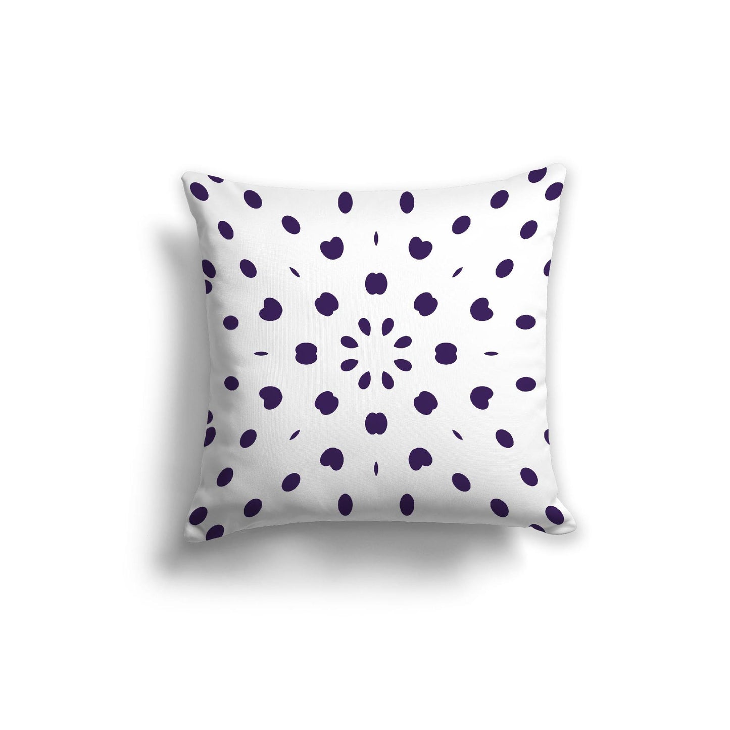 White Spun Polyester Throw Pillow with Purple Burst Pattern on Front 20 x 20 inches / 51 x 51 cm