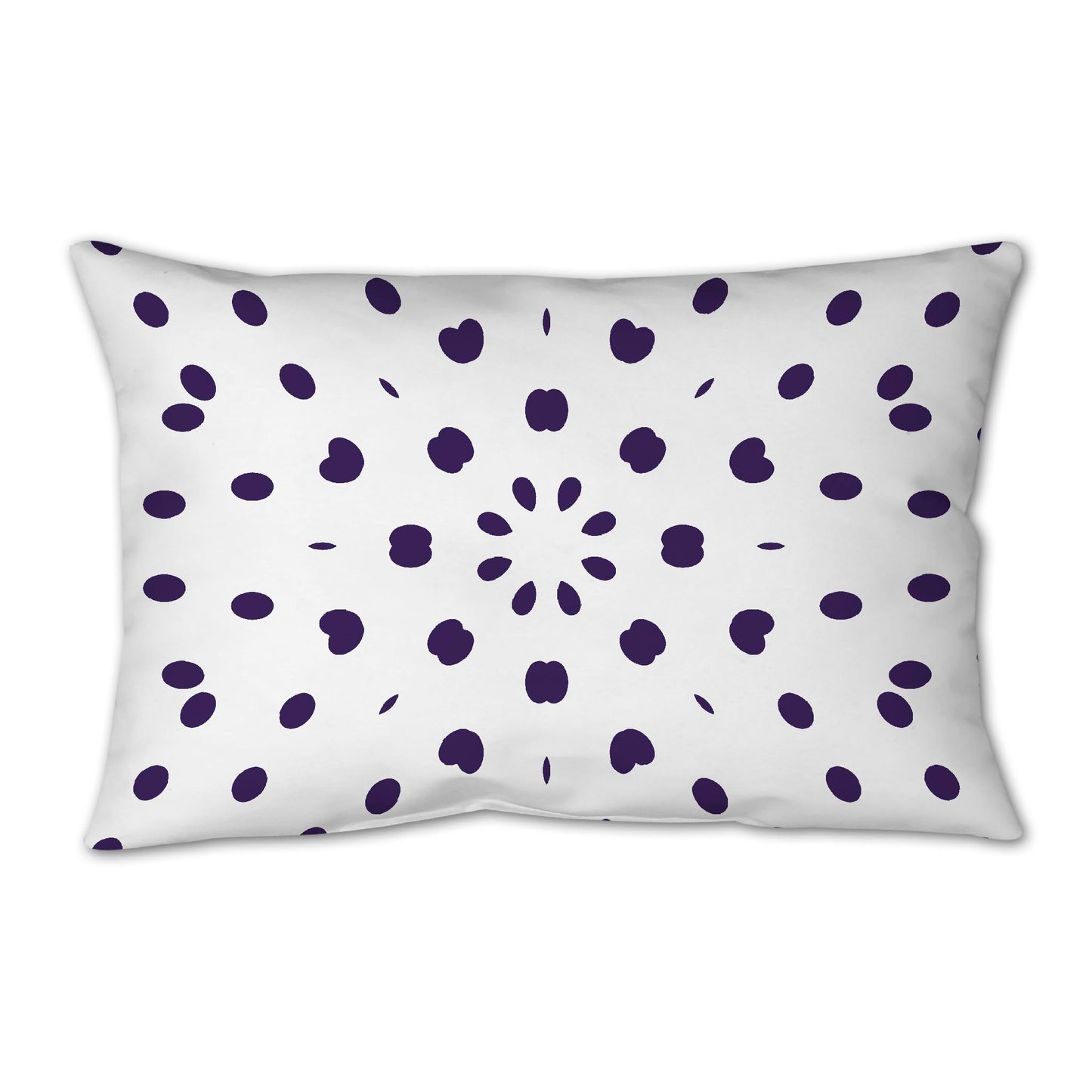 White Spun Polyester Throw Pillow with Purple Burst Pattern on Front 25 x 18 inches / 63.5 x 66 cm