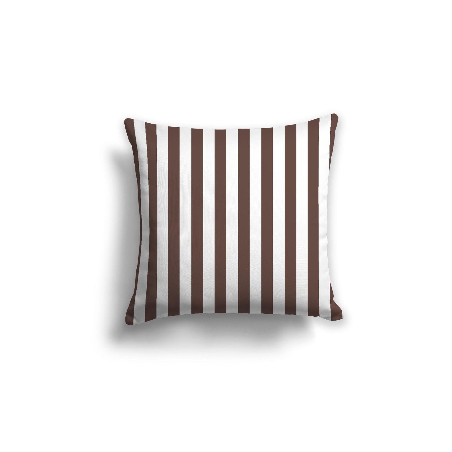 White Spun Polyester Throw Pillow with Brown Bars on Front 18 x 18 inches / 46 x 46 cm