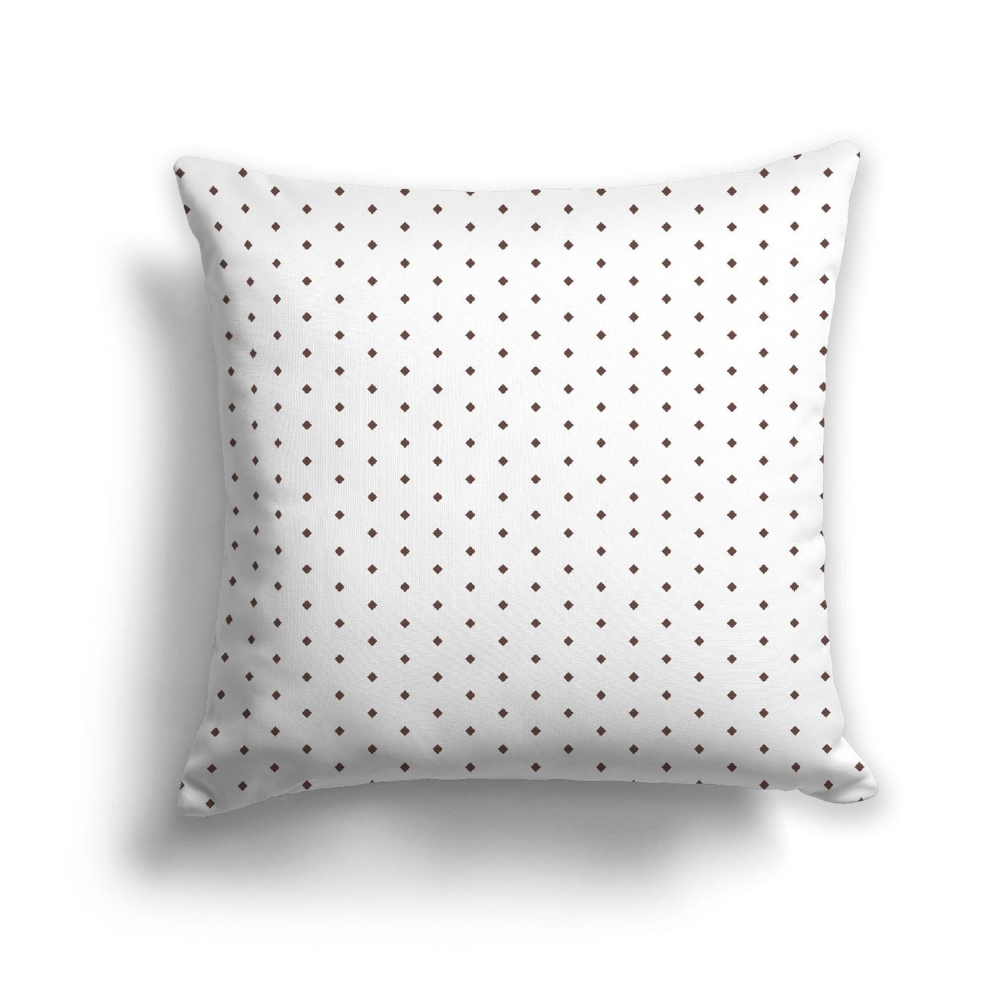 White Spun Polyester Throw Pillow with Fine Brown Diamonds on Front 26 x 26 inches / 66 x 66 cm