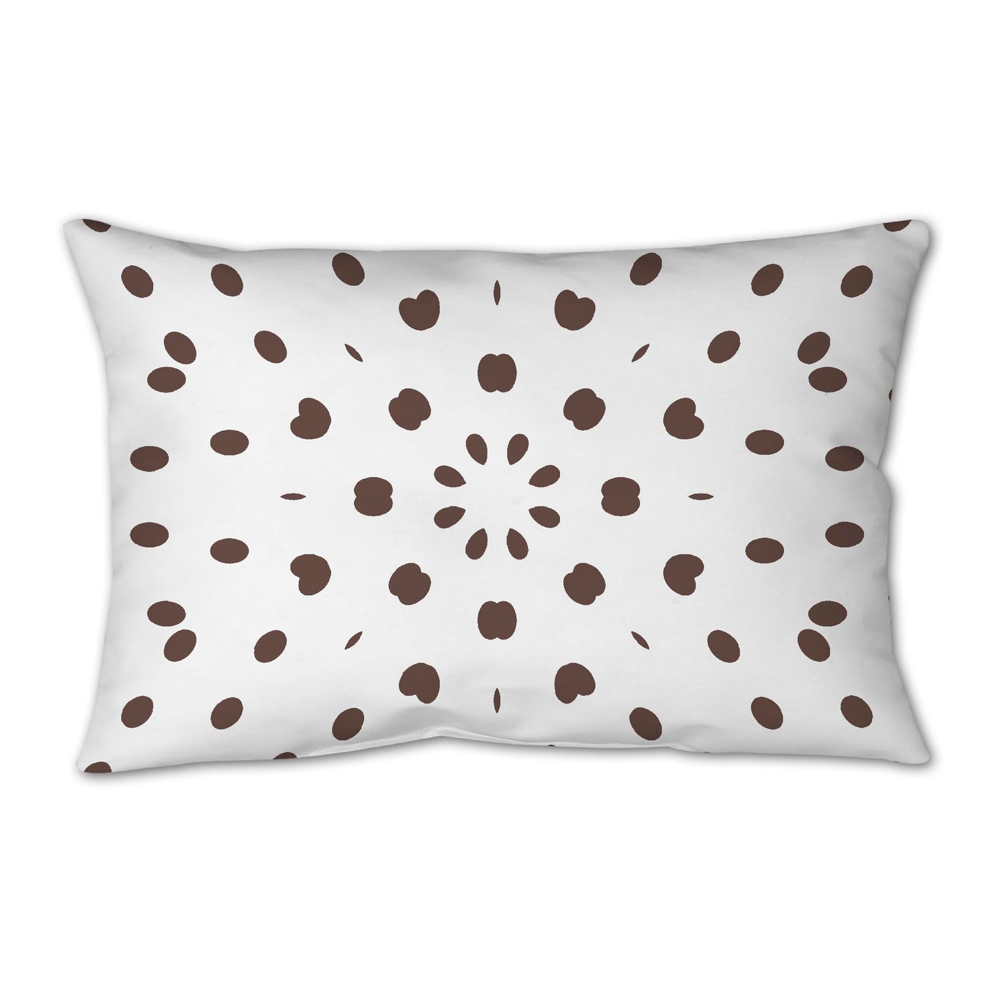 White Spun Polyester Throw Pillow with Brown Burst Pattern on Front 25 x 18 inches / 63.5 x 66 cm