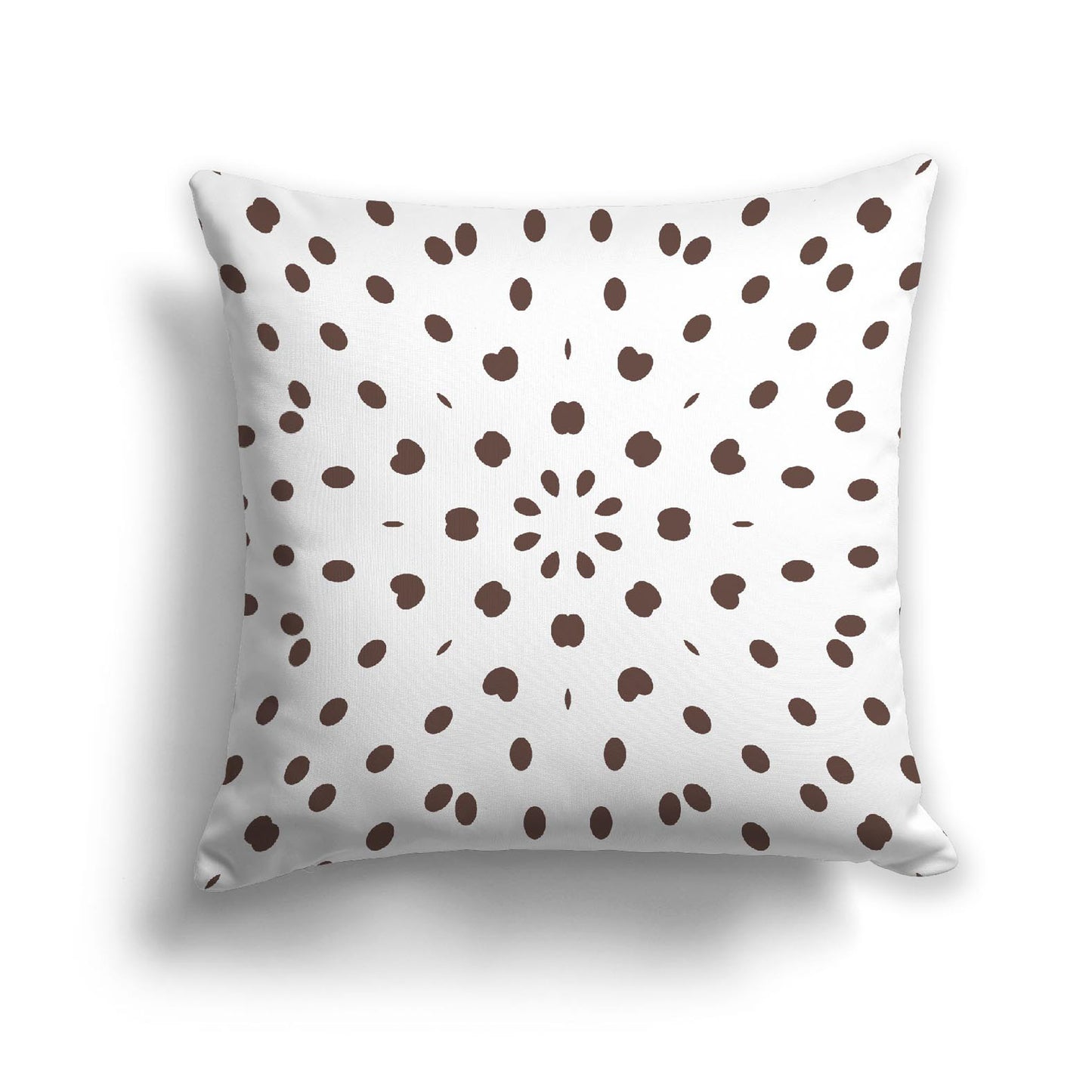 White Spun Polyester Throw Pillow with Brown Burst Pattern on Front 26 x 26 inches / 66 x 66 cm