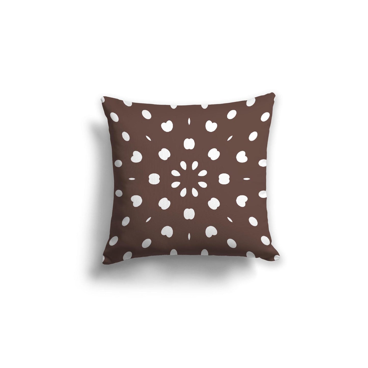 Brown Spun Polyester Throw Pillow with White Burst Pattern on Front 18 x 18 inches / 46 x 46 cm