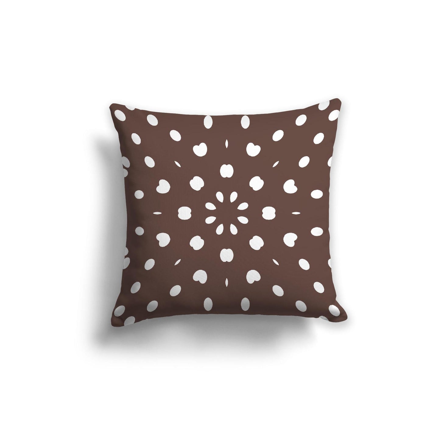 Brown Spun Polyester Throw Pillow with White Burst Pattern on Front 20 x 20 inches / 51 x 51 cm