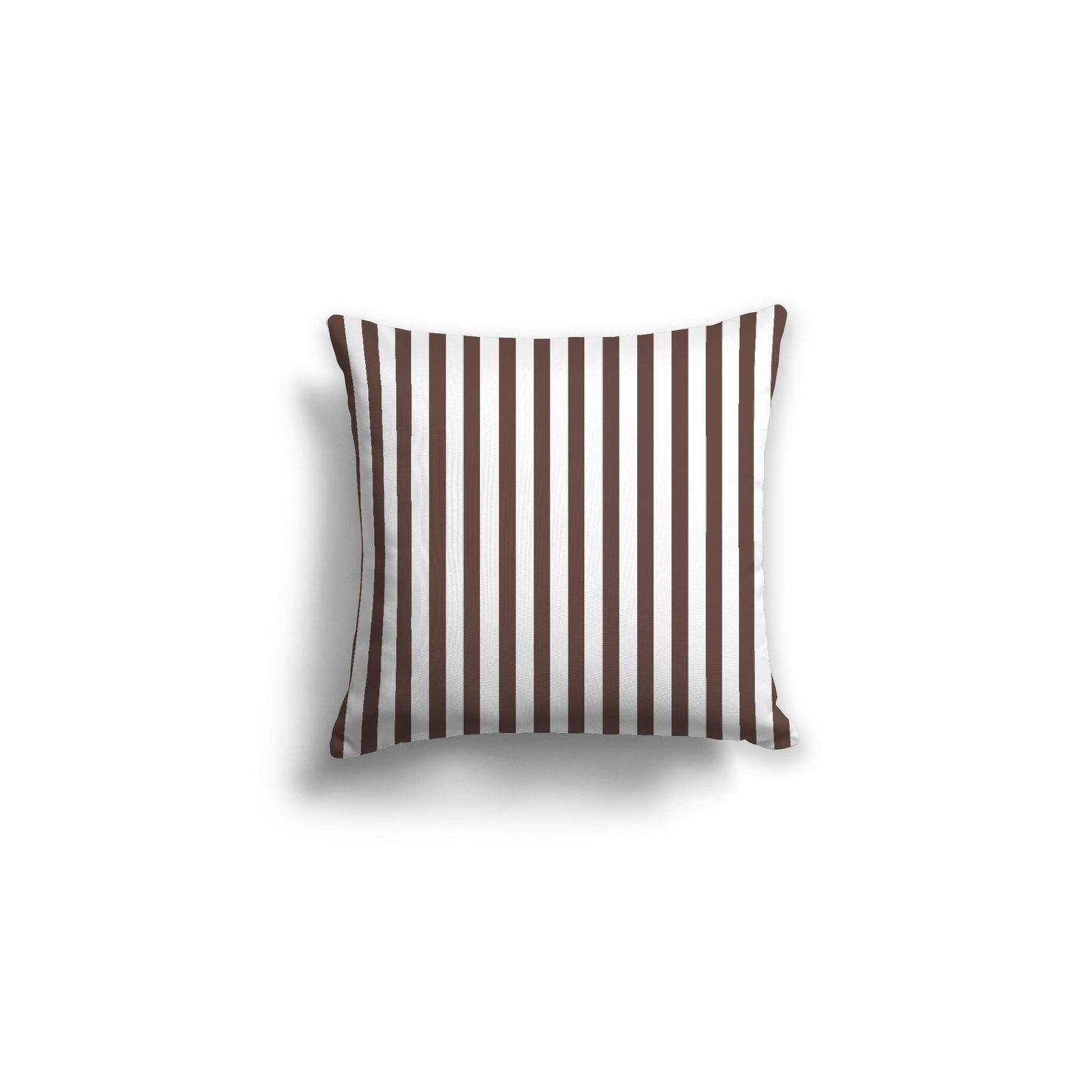White Spun Polyester Throw Pillow with Thin Brown Bars on Front 16 x 16 inches / 41 x 41 cm