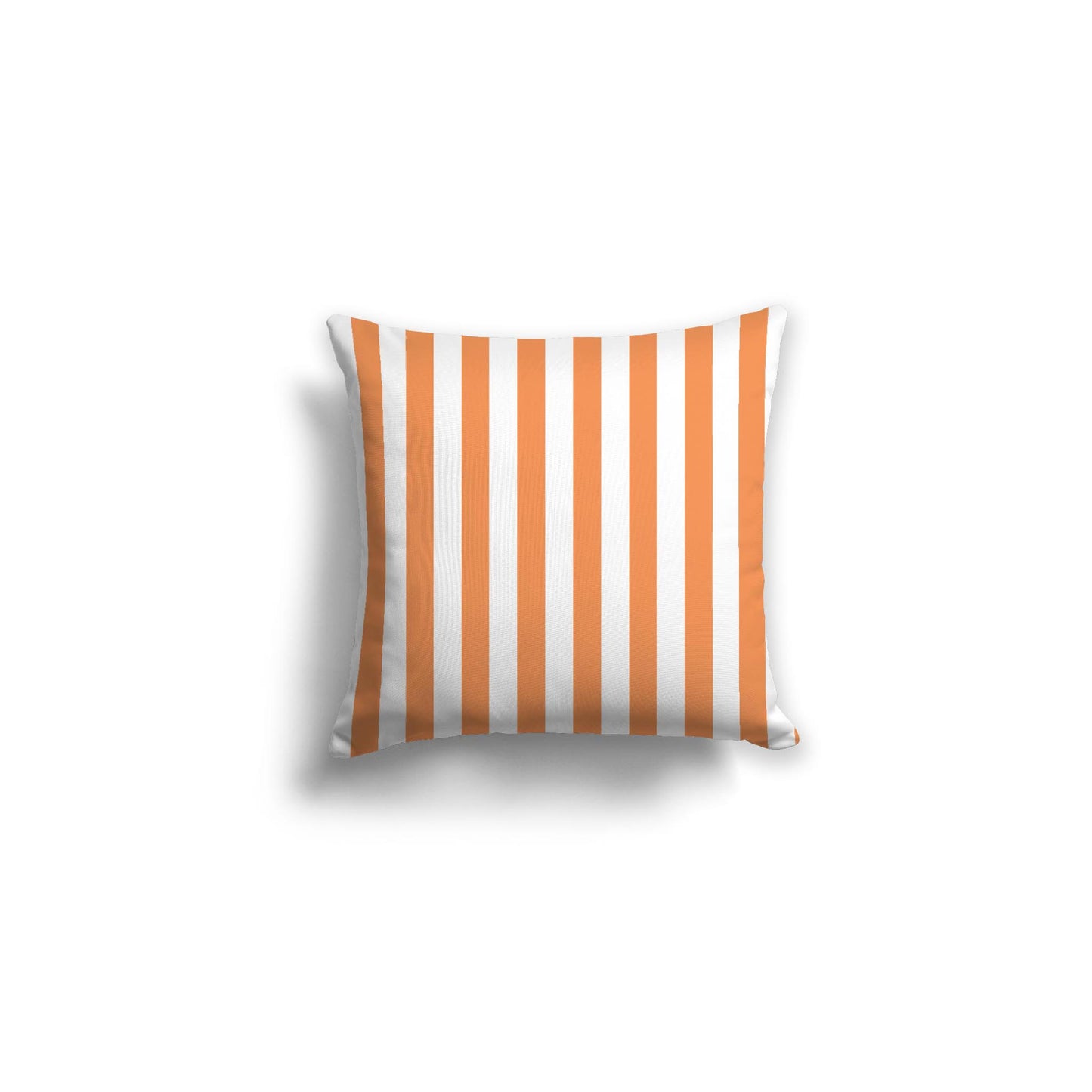 White Spun Polyester Throw Pillow with Orange Bars on Front 16 x 16 inches / 41 x 41 cm