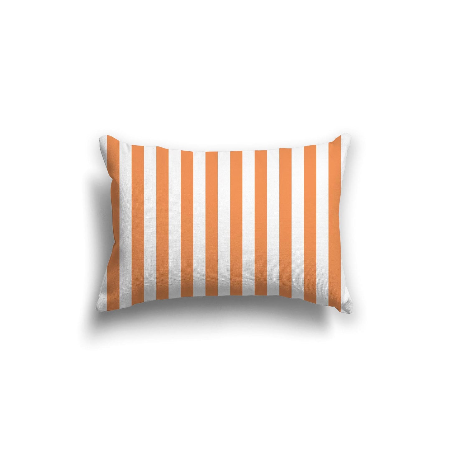 White Spun Polyester Throw Pillow with Orange Bars on Front 20 x 14 inches / 51 x 36 cm