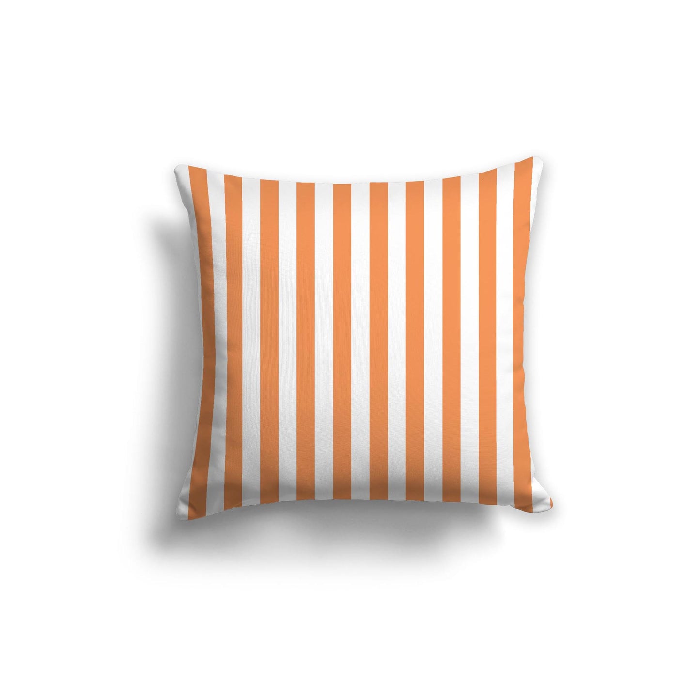 White Spun Polyester Throw Pillow with Orange Bars on Front 20 x 20 inches / 51 x 51 cm