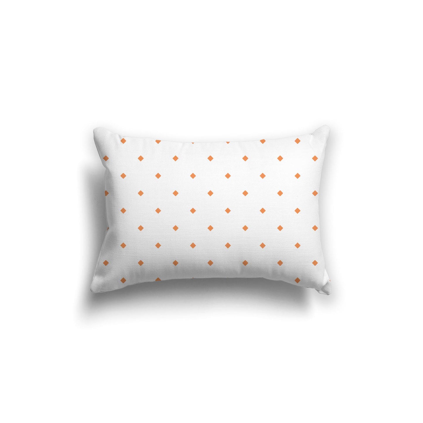 White Spun Polyester Throw Pillow with Orange Diamonds on Front 20 x 14 inches / 51 x 36 cm