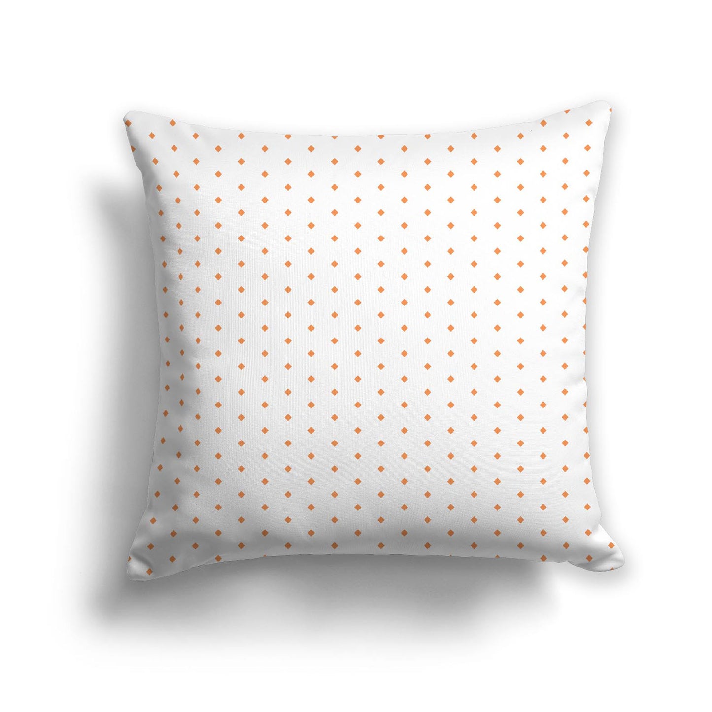 White Spun Polyester Throw Pillow with Fine Orange Diamonds on Front 26 x 26 inches / 66 x 66 cm