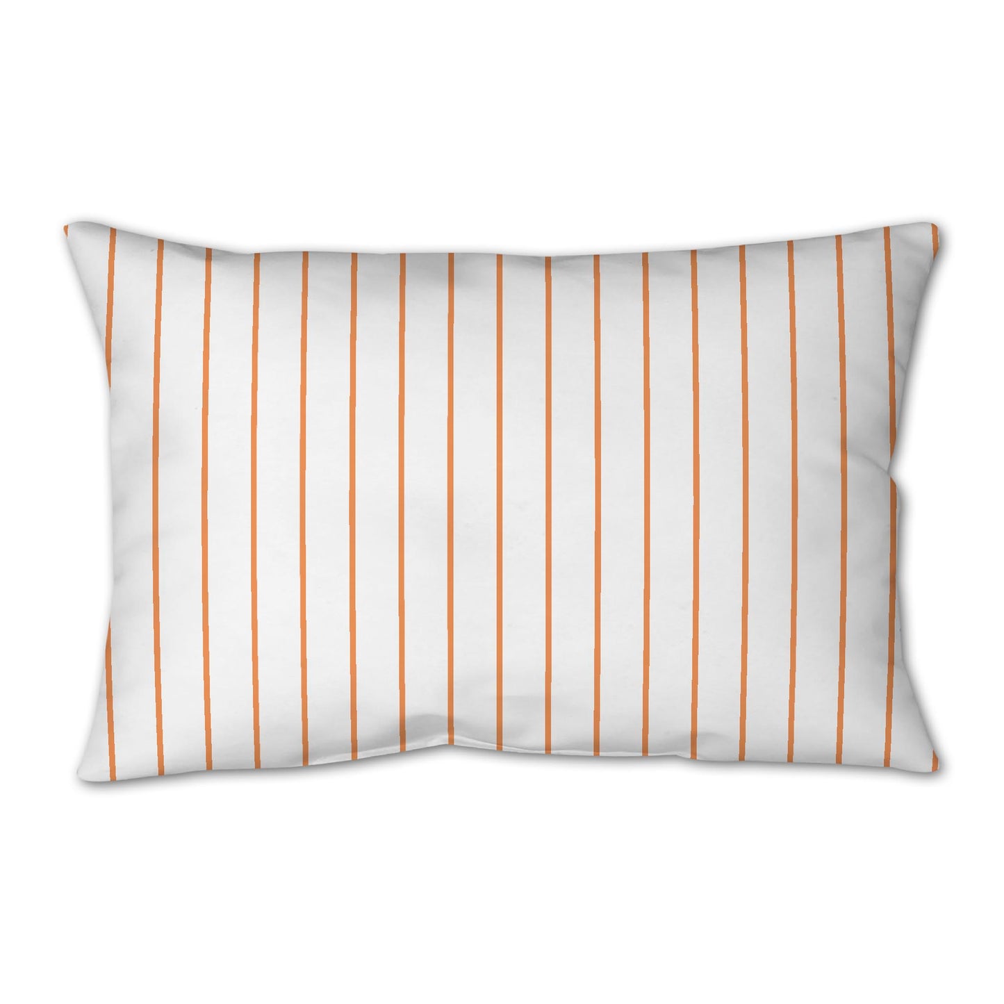 White Spun Polyester Throw Pillow with Fine Orange Stripes on Front 25 x 18 inches / 63.5 x 66 cm