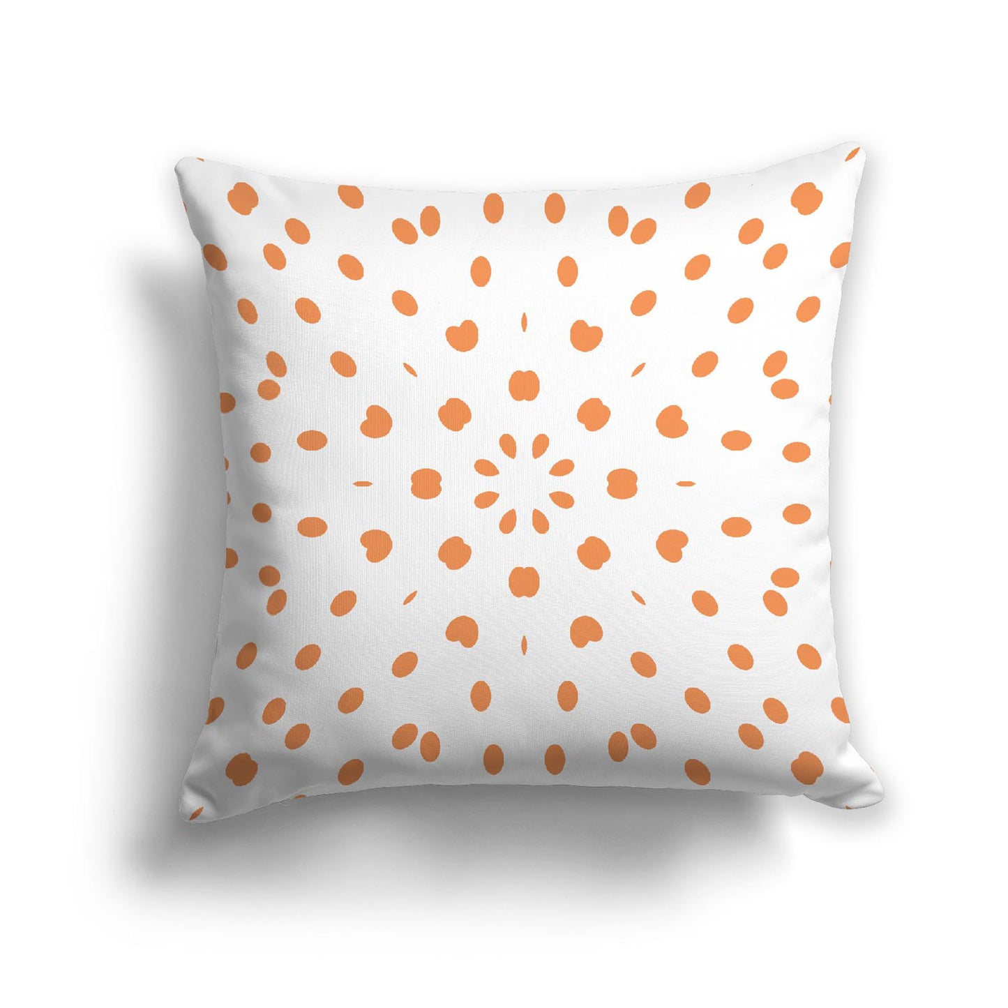 White Spun Polyester Throw Pillow with Orange Burst Pattern on Front 26 x 26 inches / 66 x 66 cm